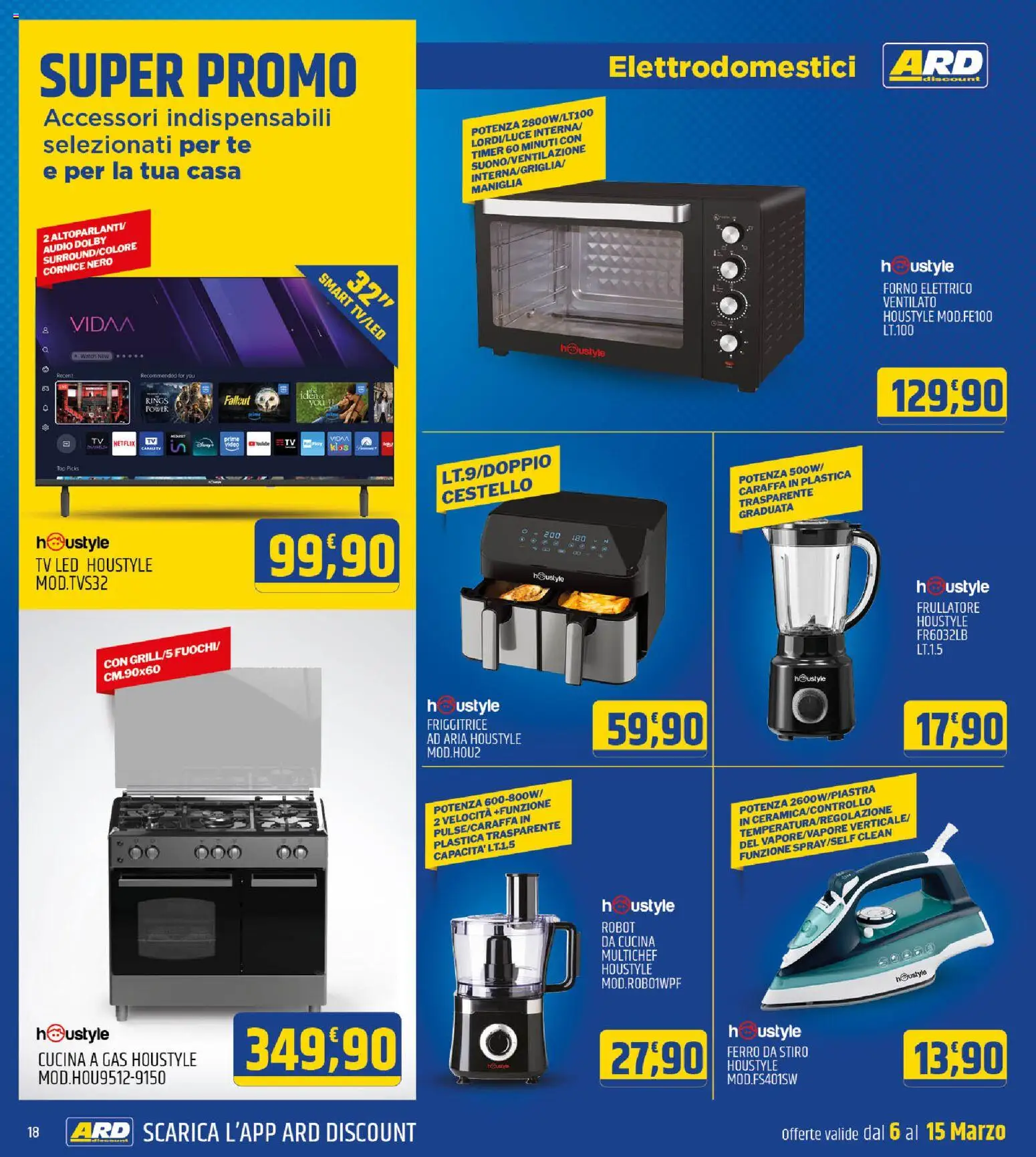 Volantino ARD Discount del 06.03.2026 | Pagina: 18 | Prodotti: Top, Audio, Ferro da stiro, Forno elettrico