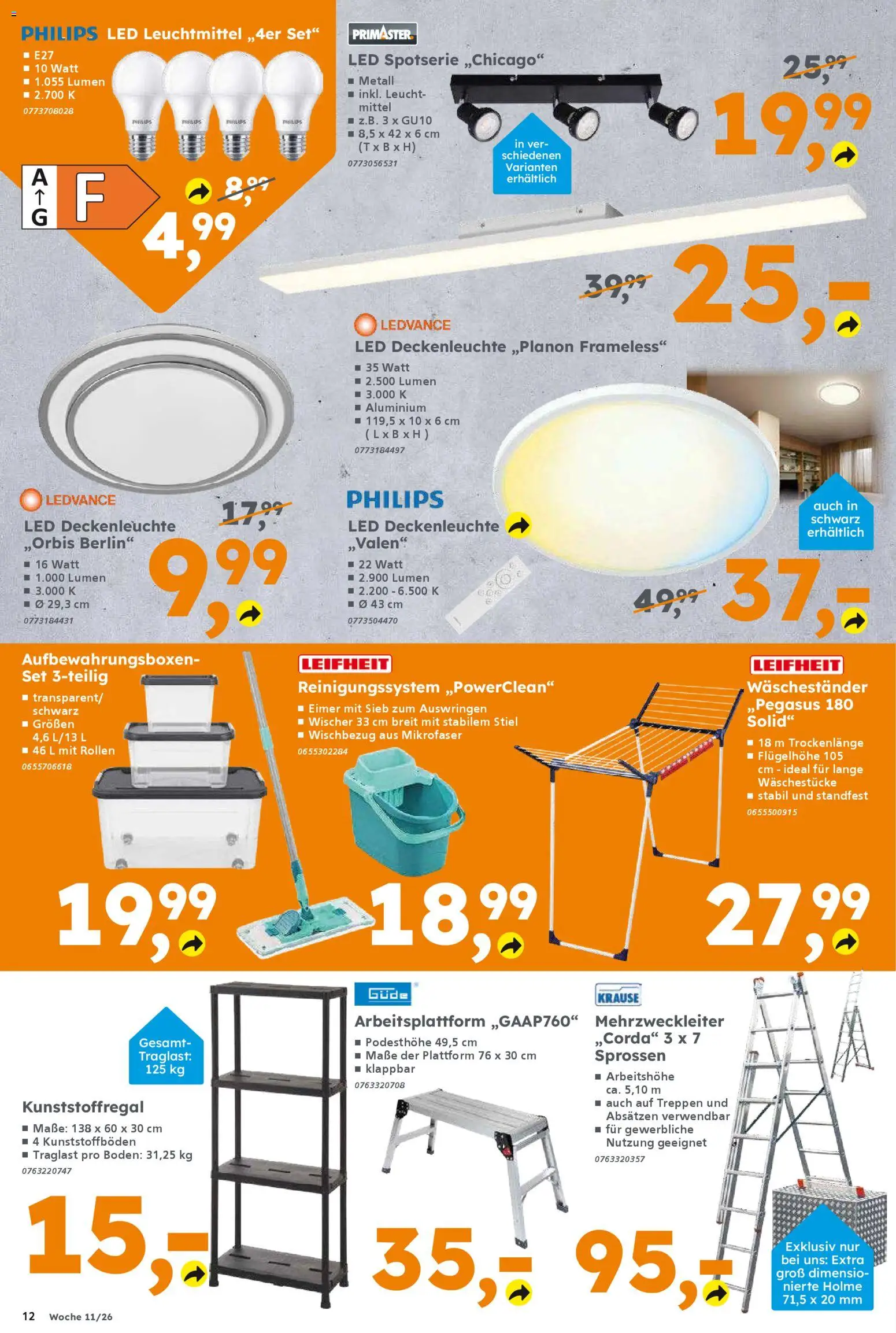 Globus Baumarkt Prospekt für Weinstadt-Endersbach – gültig ab 09.03.2026 | Seite: 12 | Produkte: Philips, Waschestander