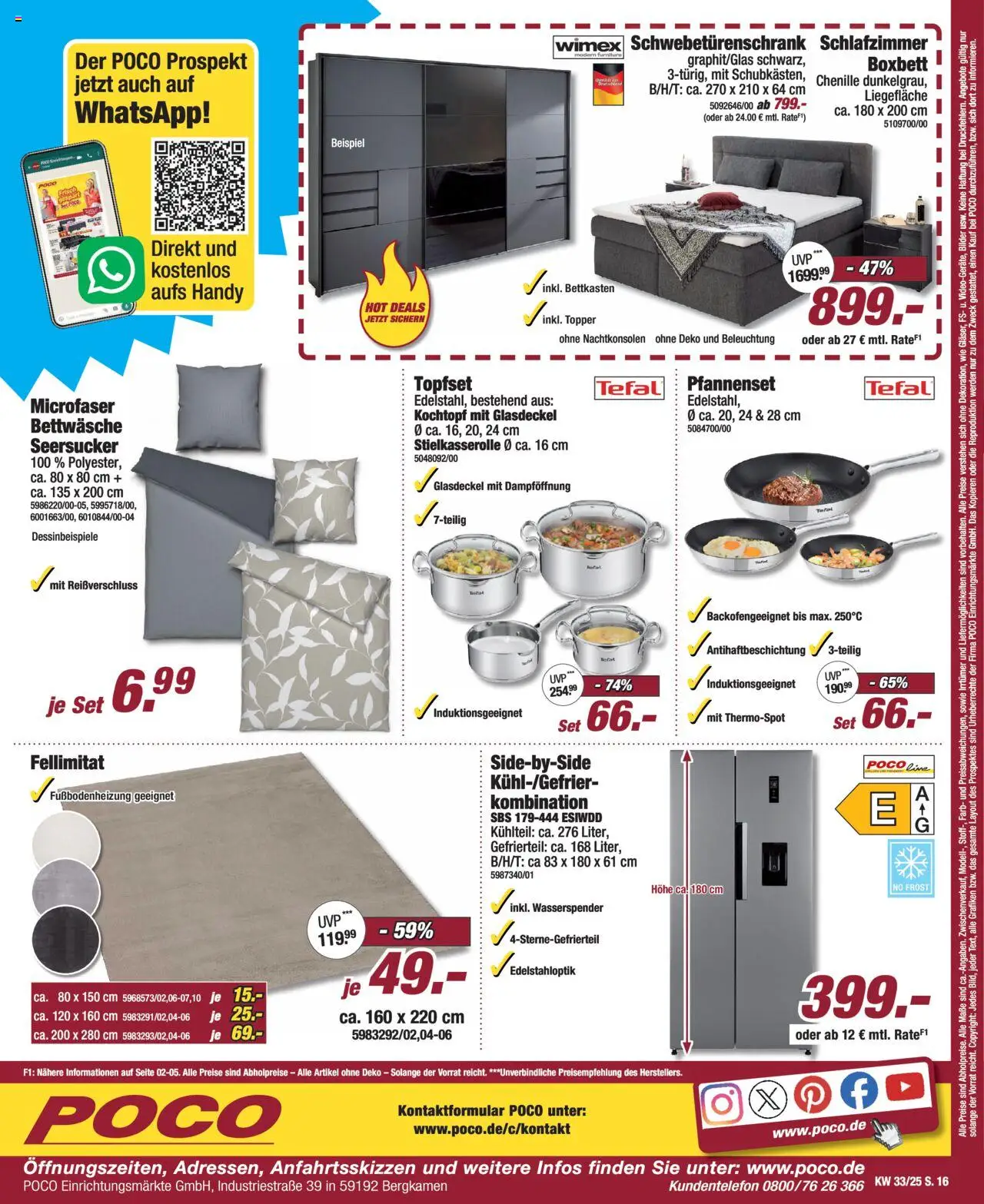 Poco Prospekt 	 - gültig ab dem 09.08.2025 | Seite: 16 | Produkte: Schwebetürenschrank, Topper, Bettwäsche, Bilder
