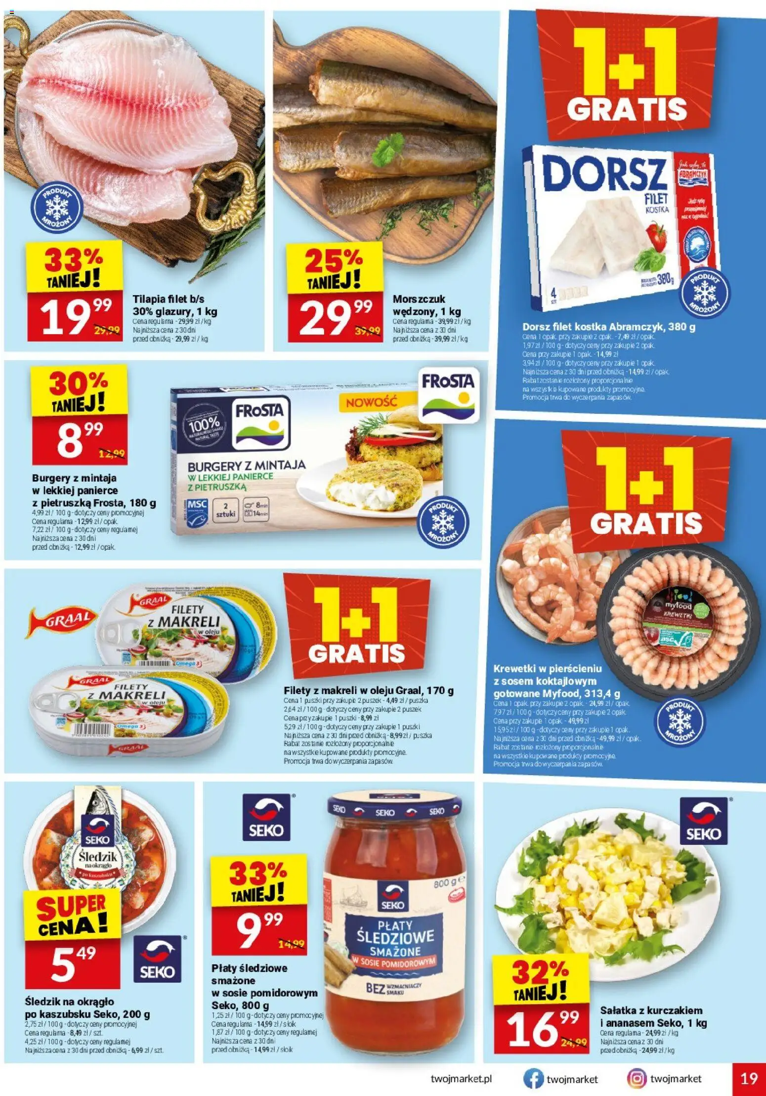 Twój Market Gazetka od 18.02.2026 | Strona: 19 | Produkty: Pietruszka, Sałatka z kurczakiem, Dorsz, Tilapia