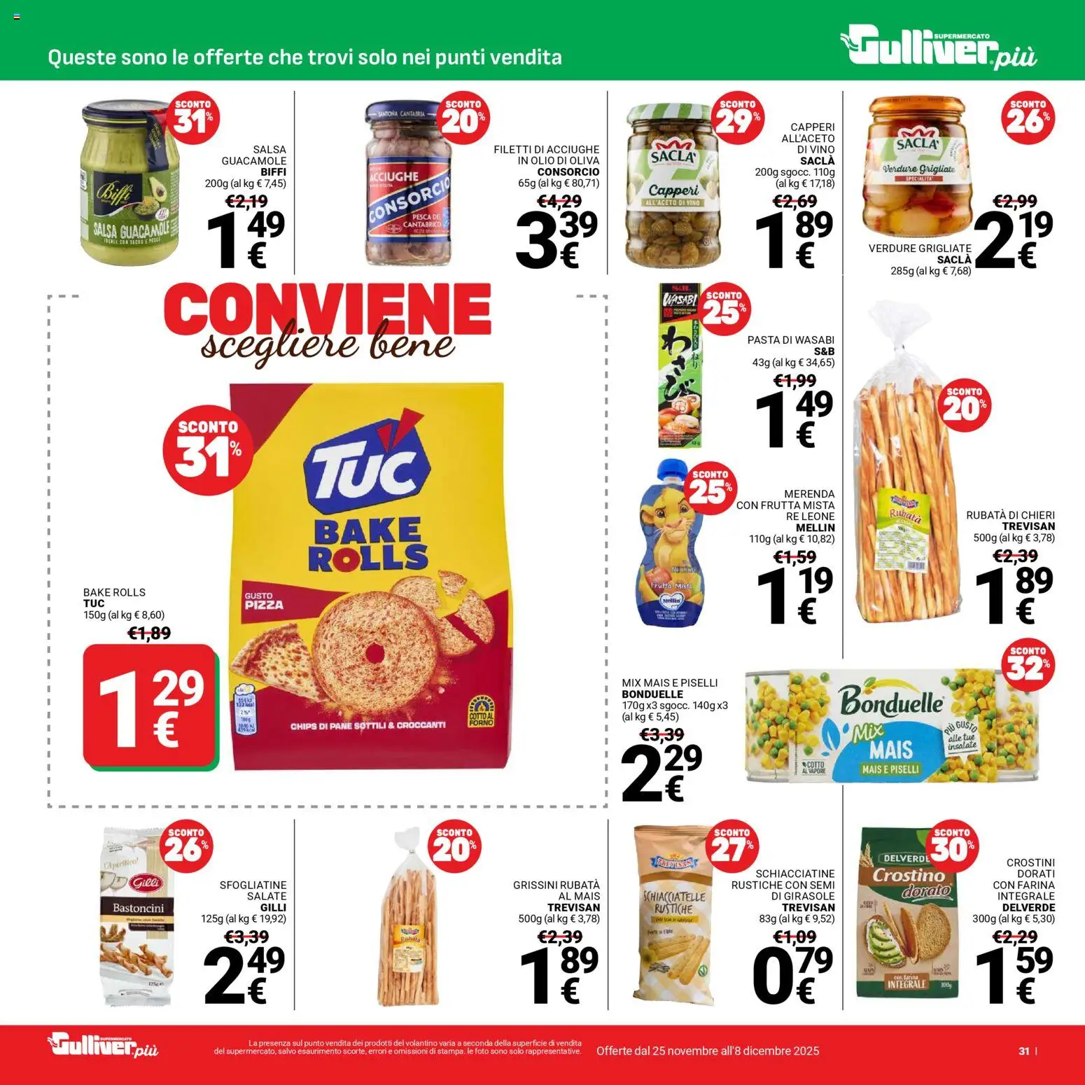 Volantino Gulliver del 25.11.2025 | Pagina: 31 | Prodotti: Frutta, Vino, Pesca, Olio di Oliva