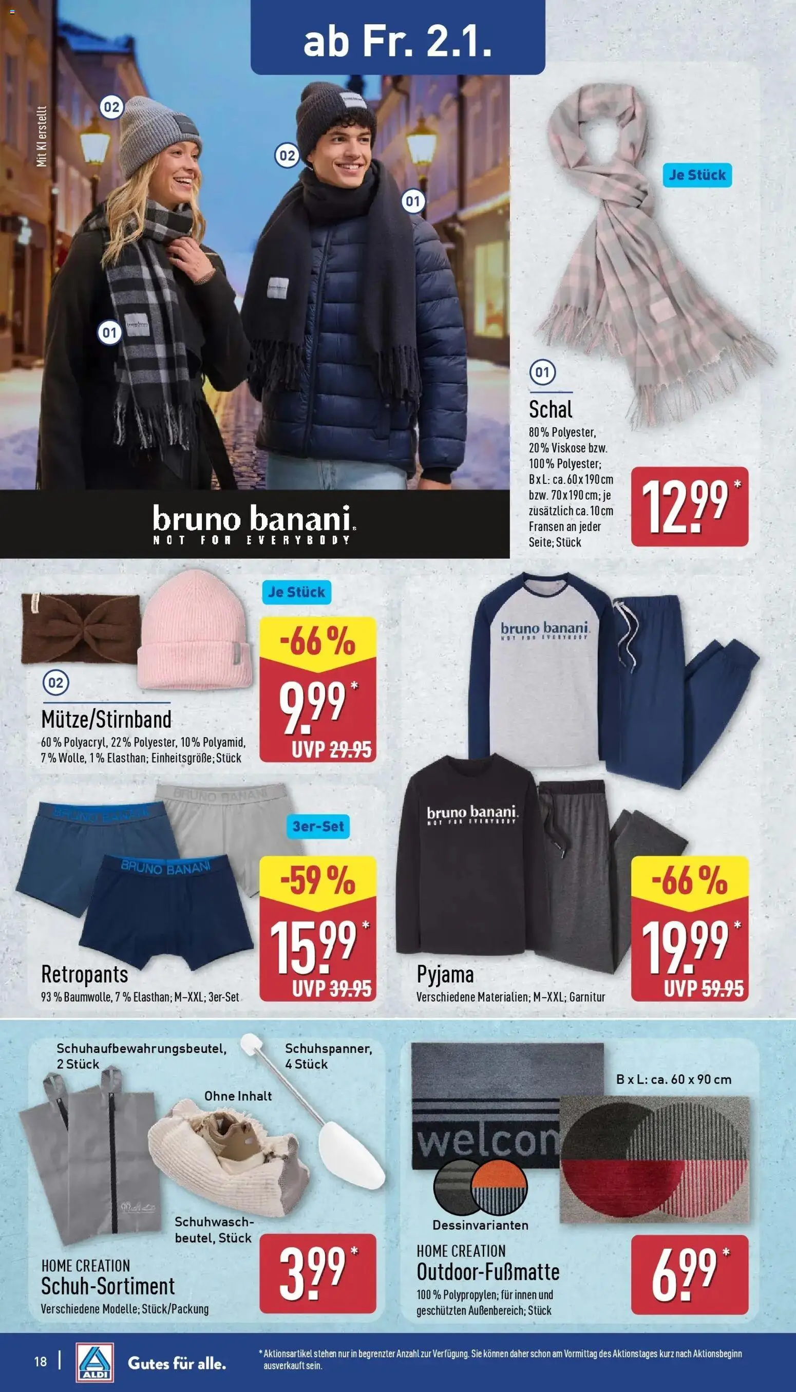 Aldi - ALDI Nord: Wochenangebote – gültig ab 28.12.2025 | Seite: 18 | Produkte: Pyjama, Schal, Home creation