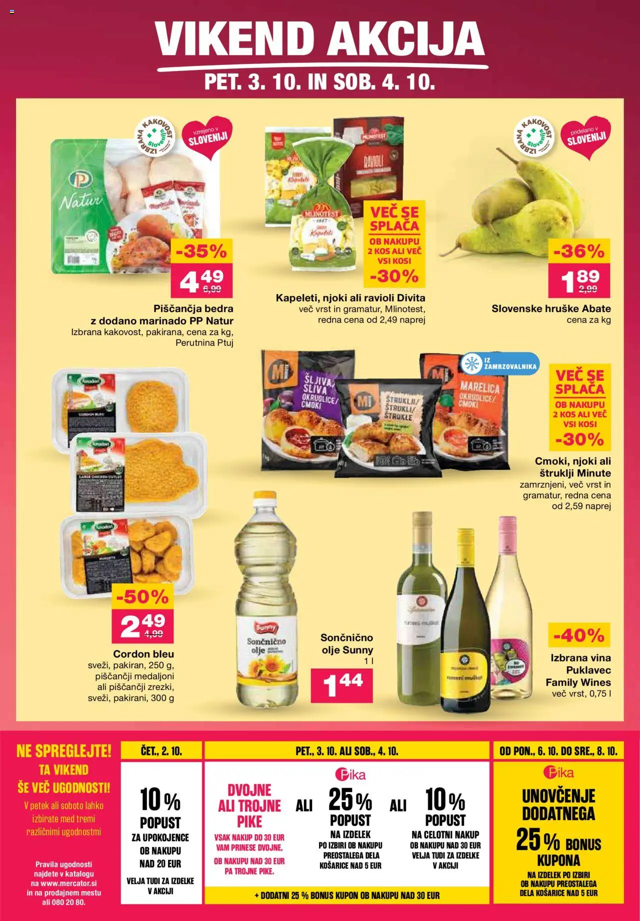 Novi Mercator katalog ponudbe – veljaven od 02.10.2025 | Stran: 40 | Izdelki: Štruklji, Kos, Njoki, Olje