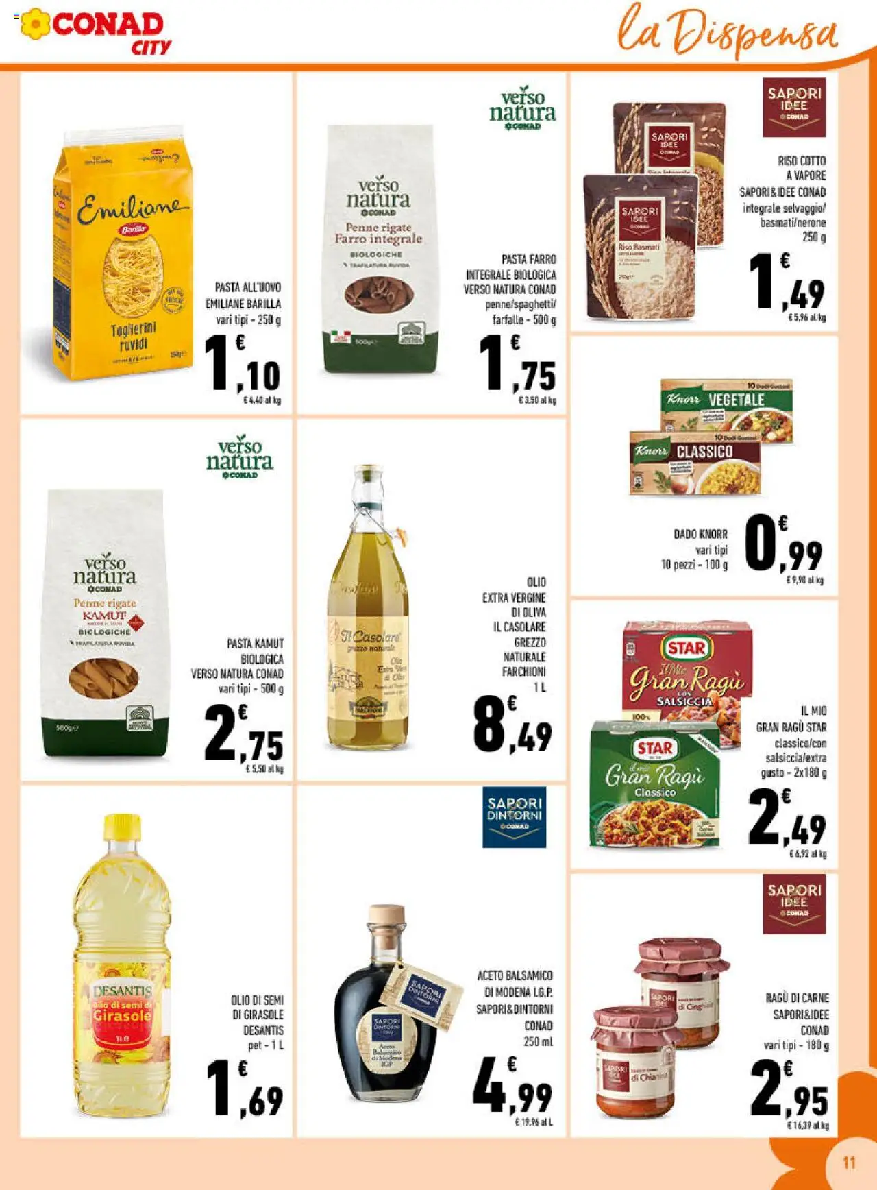 Volantino Conad del 10.09.2025 | Pagina: 11 | Prodotti: Riso Basmati, Olio, Pasta, Olio di semi di girasole