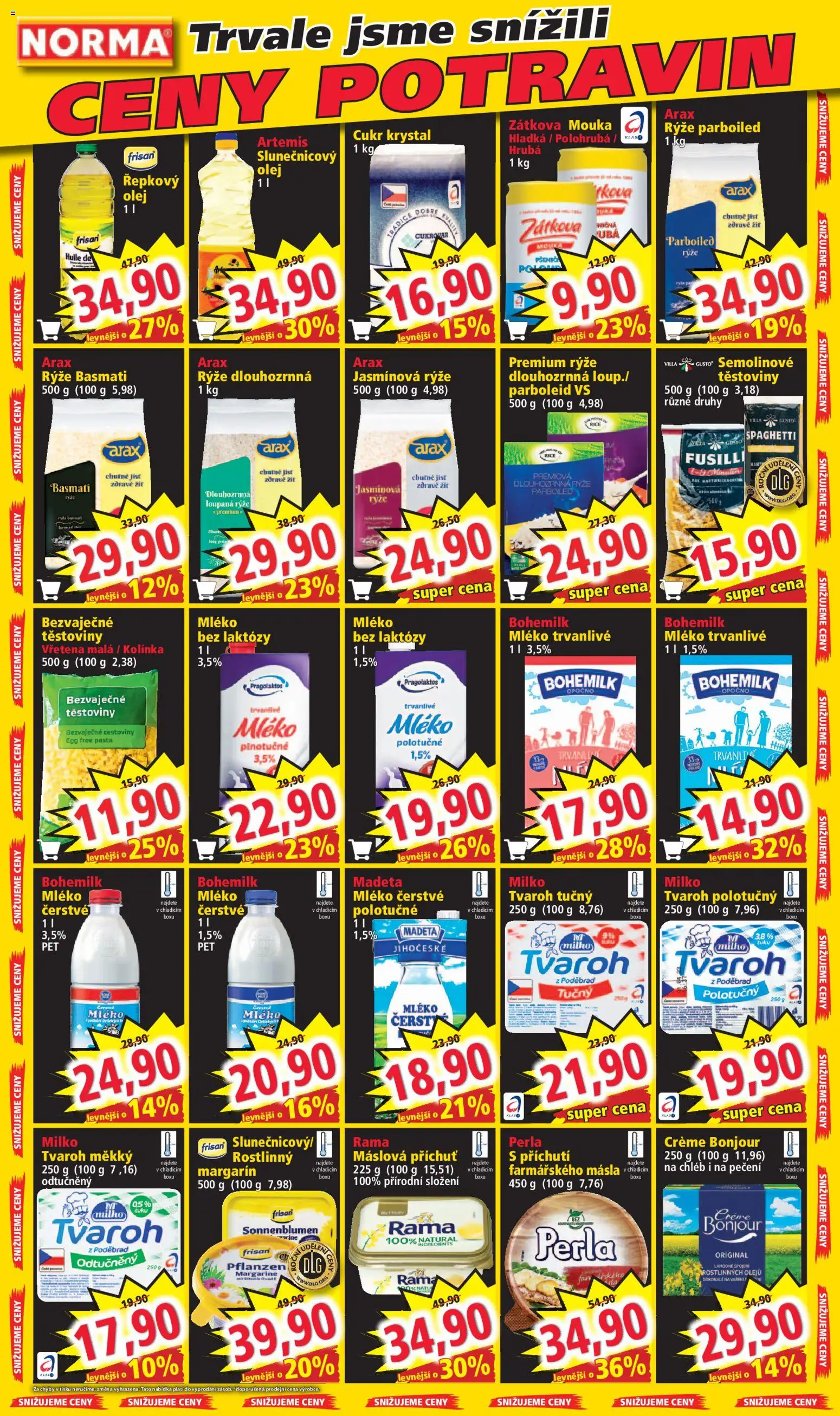 Norma leták od 09.03.2026 | Strana: 10 | Produkty: Chléb, Rýže parboiled, Řepkový olej, Jasmínová rýže