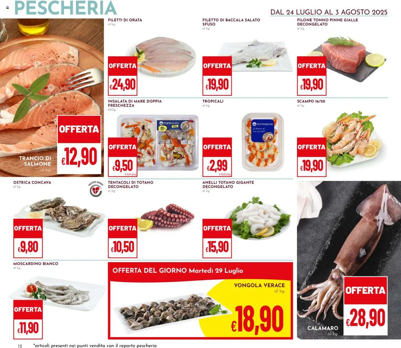 Volantino Pan del 24.07.2025 | Pagina: 12 | Prodotti: Salmone, Pinne, Tonno, Totano