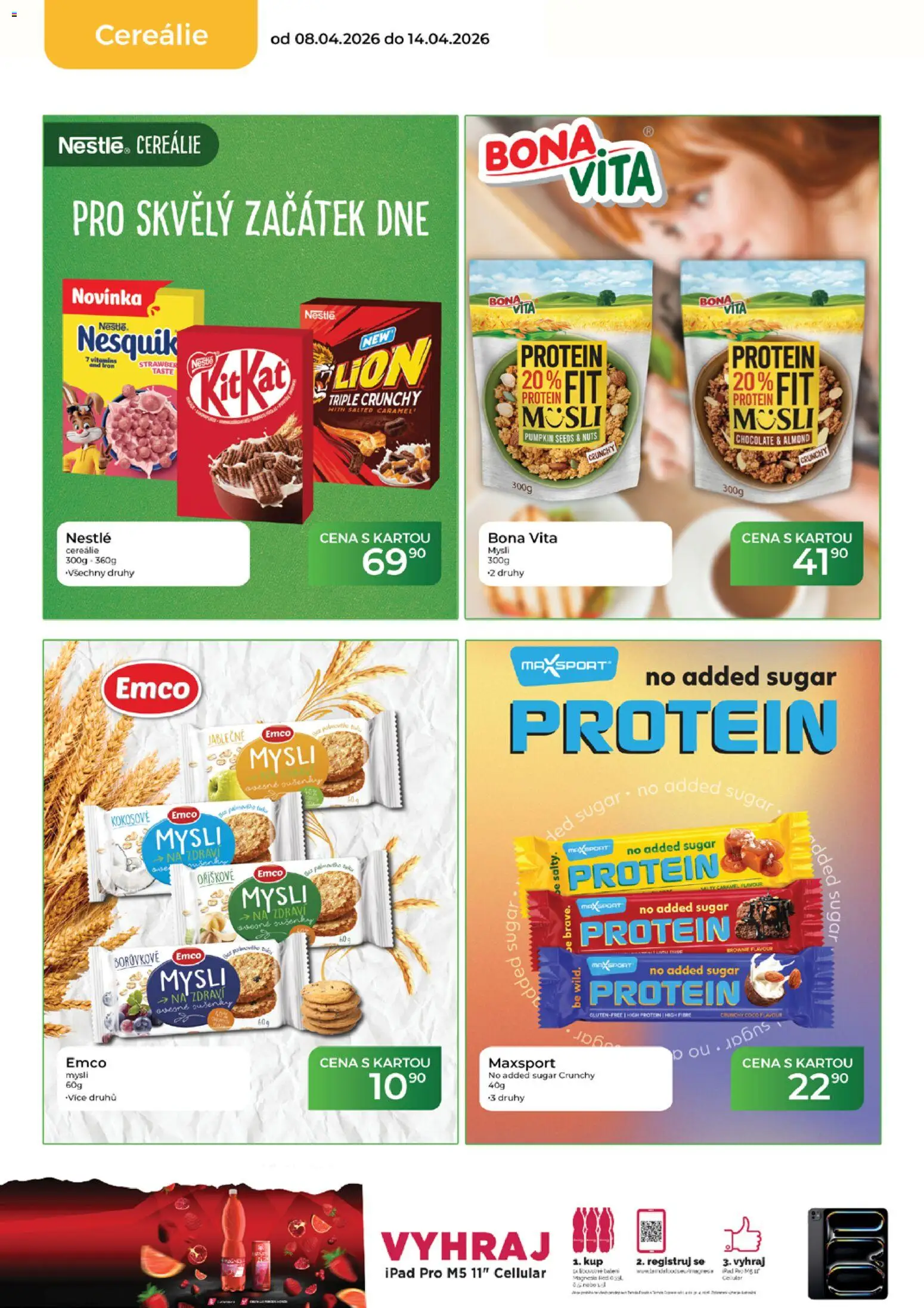 Tamda Foods leták od 08.04.2026 | Strana: 26 | Produkty: Emco Mysli, Ipad, Nesquik, Mysli
