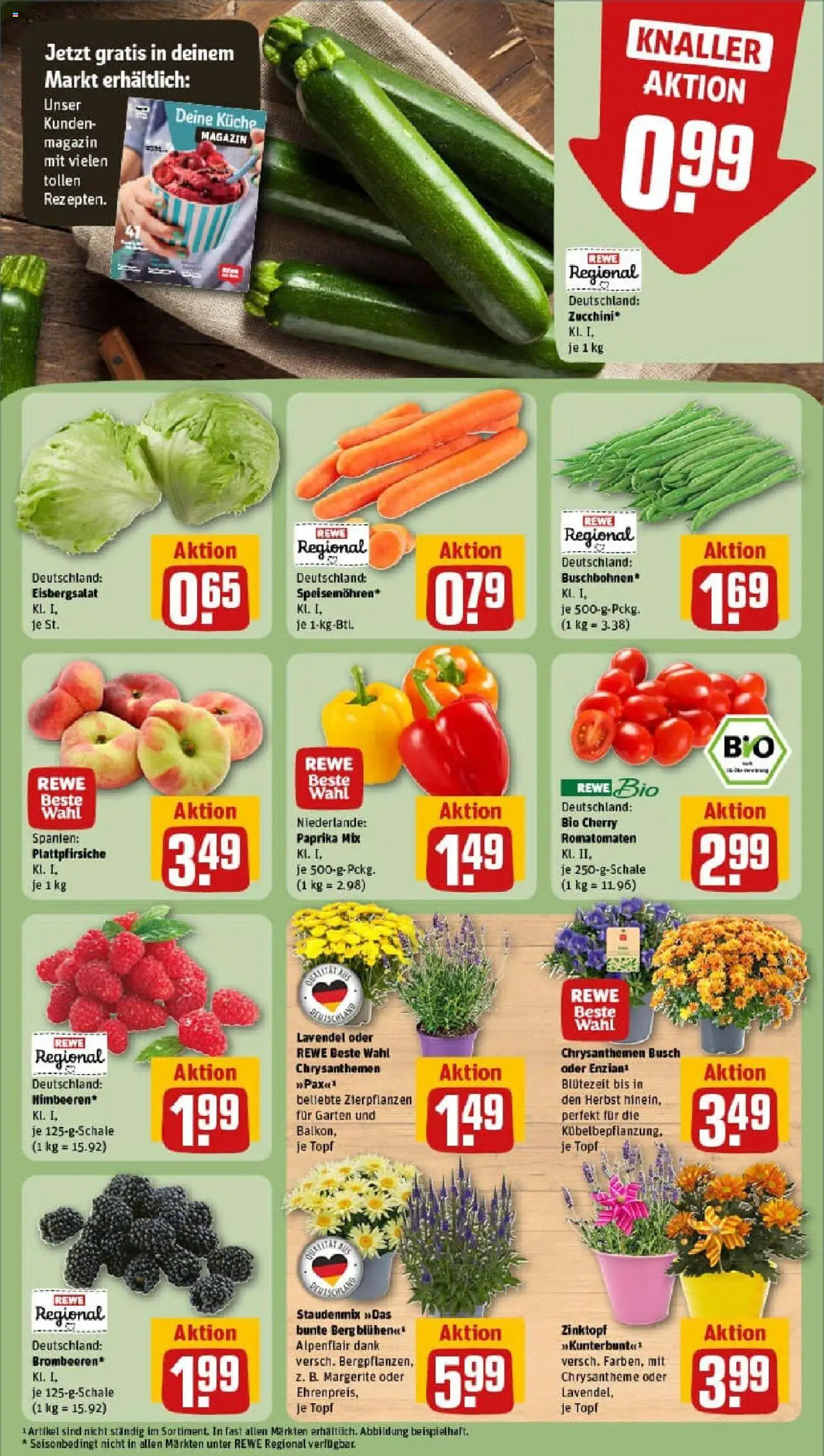 Rewe prospekt Saarbrücken / Klarenthal	 - gültig ab dem 20.07.2025 | Seite: 7 | Produkte: Himbeeren, Eisbergsalat, Zucchini, Lavendel