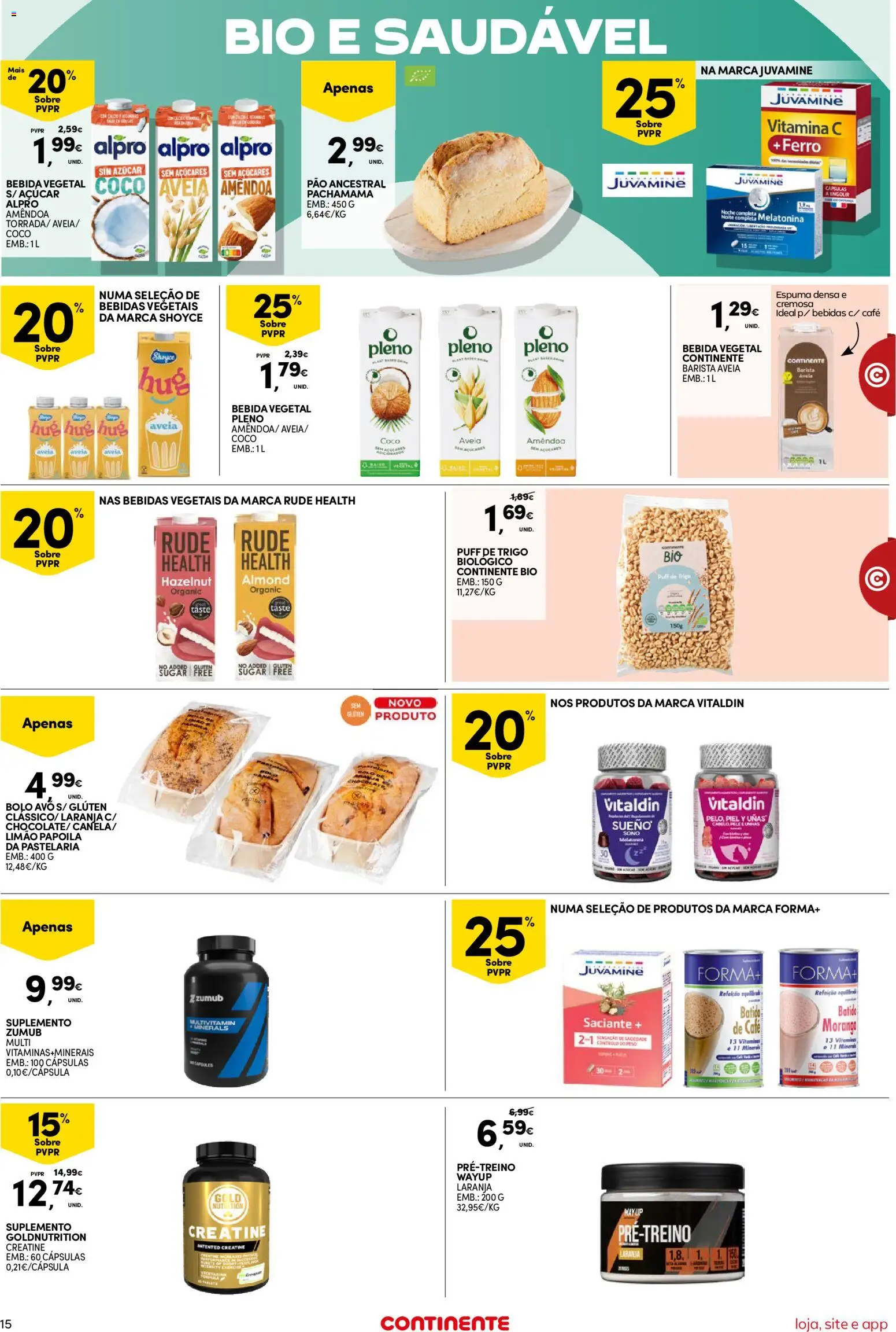 Continente Semanal Continente Bom Dia │ válido de 10.03.2026 | Página: 15 | Produtos: Ferro, Bolo, Melatonina, Açúcar