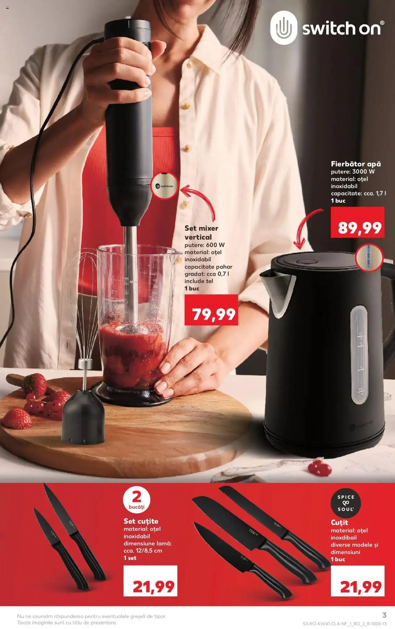 Noul catalog Kaufland – valabil de la 08.10.2025 | Pagină: 3 | Produse: Blender, Zımba teli, Cuțit, Apă