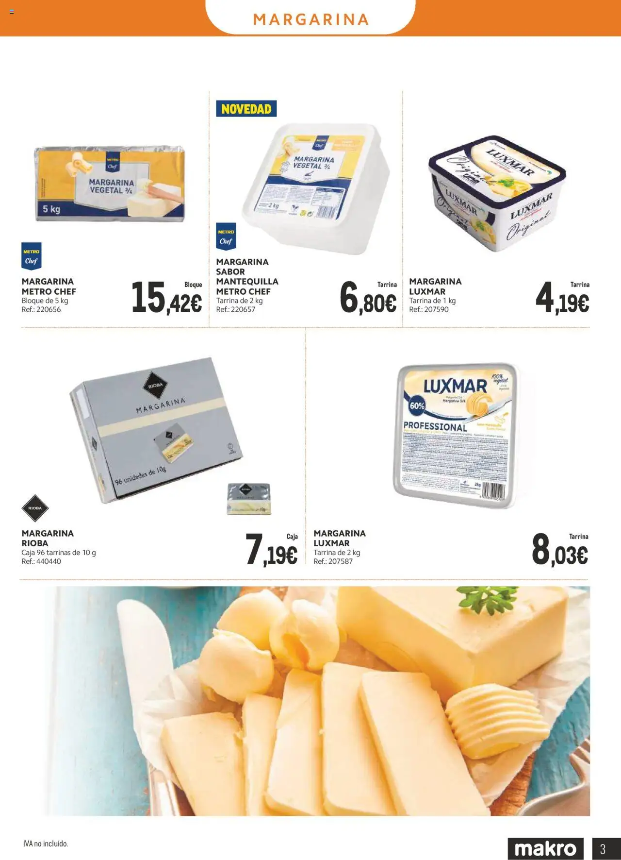 Makro - Lácteos Cantabria │ válido desde el 06.10.2025 | Página: 3 | Productos: Margarina, Συσκευή ροής, Caja