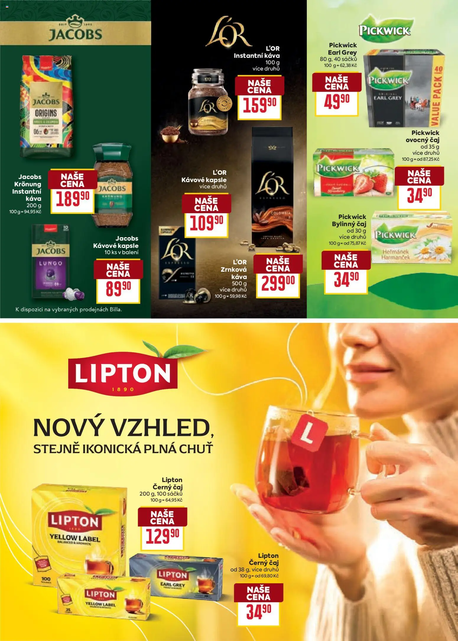 Billa leták - Partneři od 19.11.2025 | Strana: 18 | Produkty: Káva, Čaj, Kapsle, L'Or