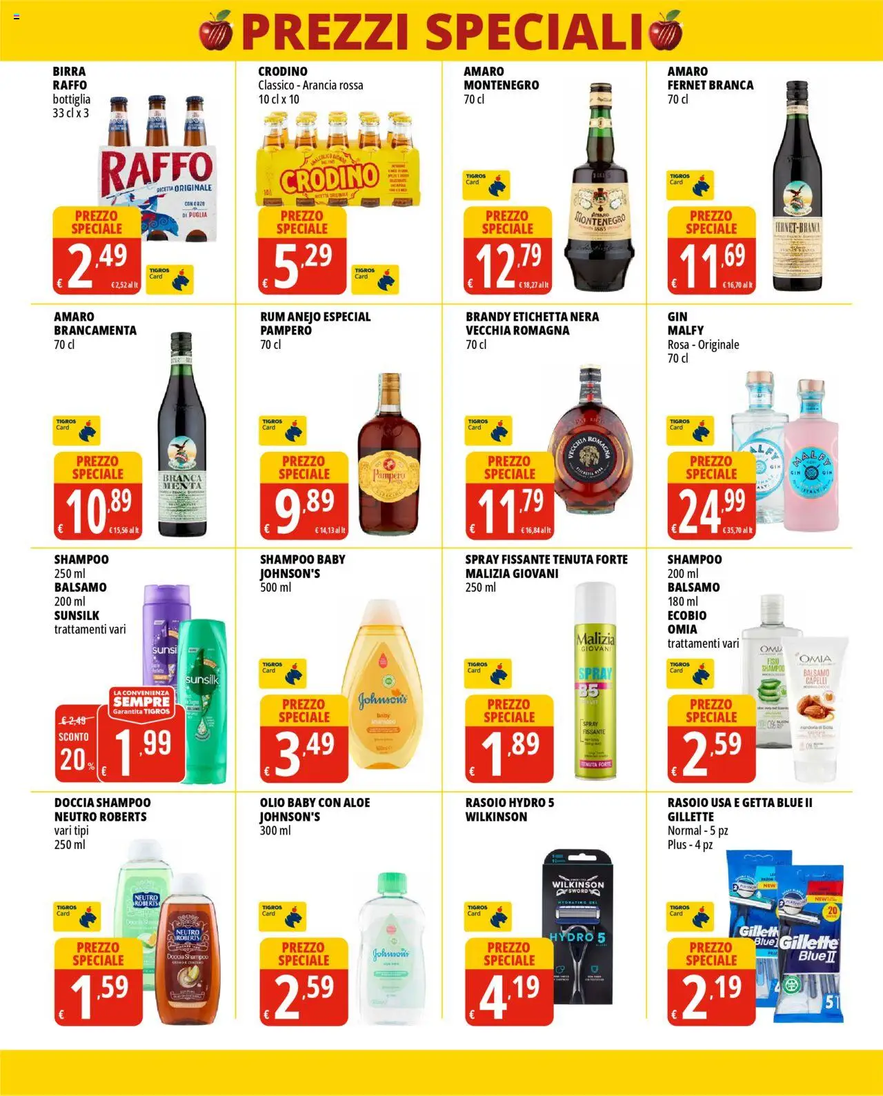 Volantino Tigros del 14.10.2025 | Pagina: 6 | Prodotti: Shampoo, Olio, Bottiglia, Doccia