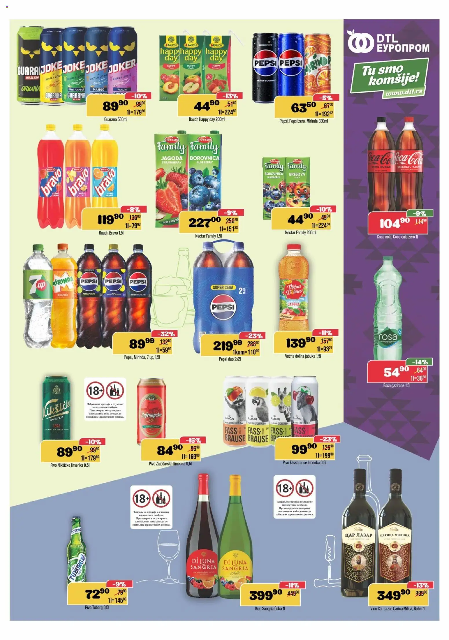 Europrom katalog - važi od 02.01.2026 | Strana: 9 | Proizvode: Mango, Jagoda, Vino, Pivo
