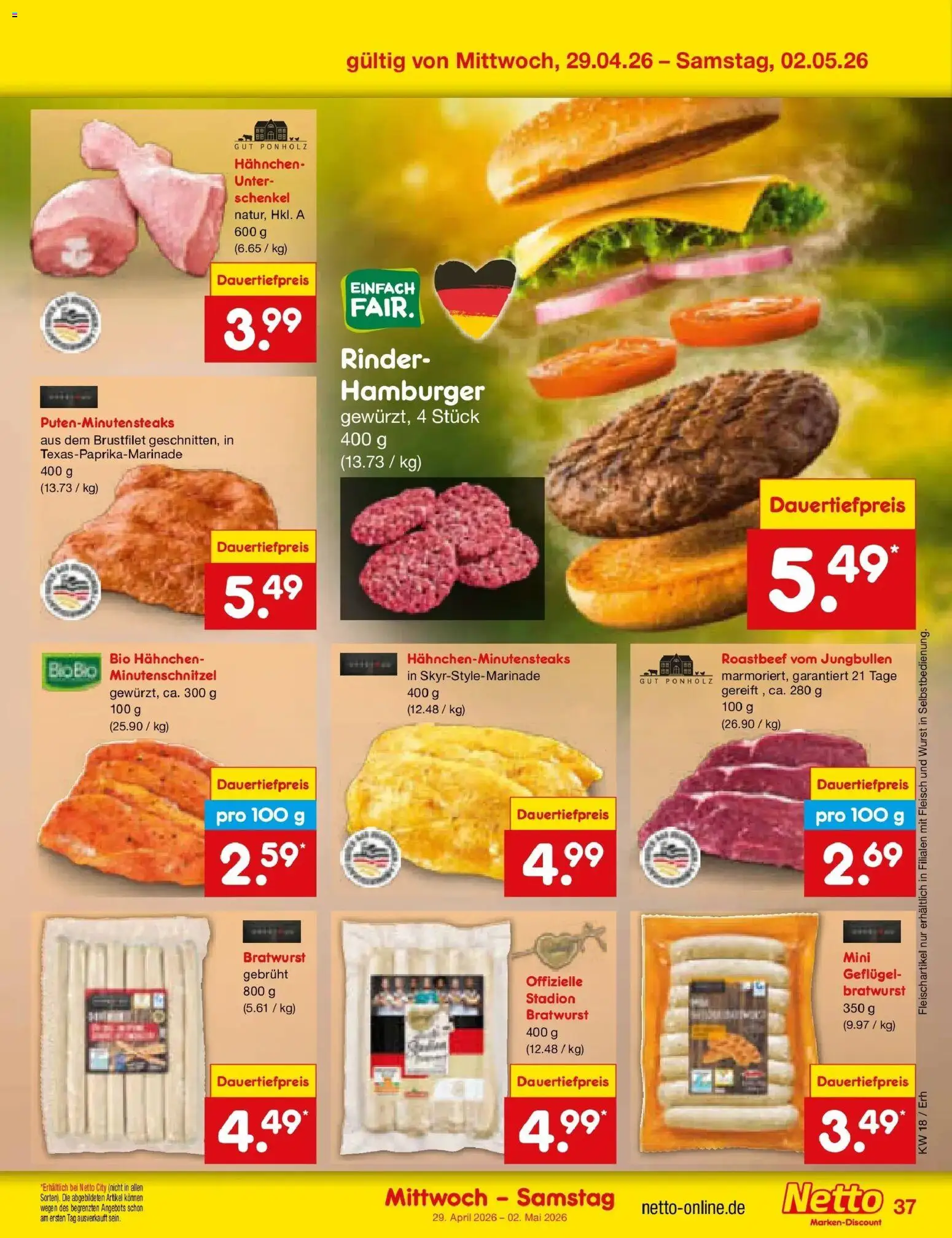 Netto Marken-Discount Prospekt Metten	 – gültig ab 27.04.2026 | Seite: 53 | Produkte: Bratwurst, Roastbeef, Wurst, Fleisch
