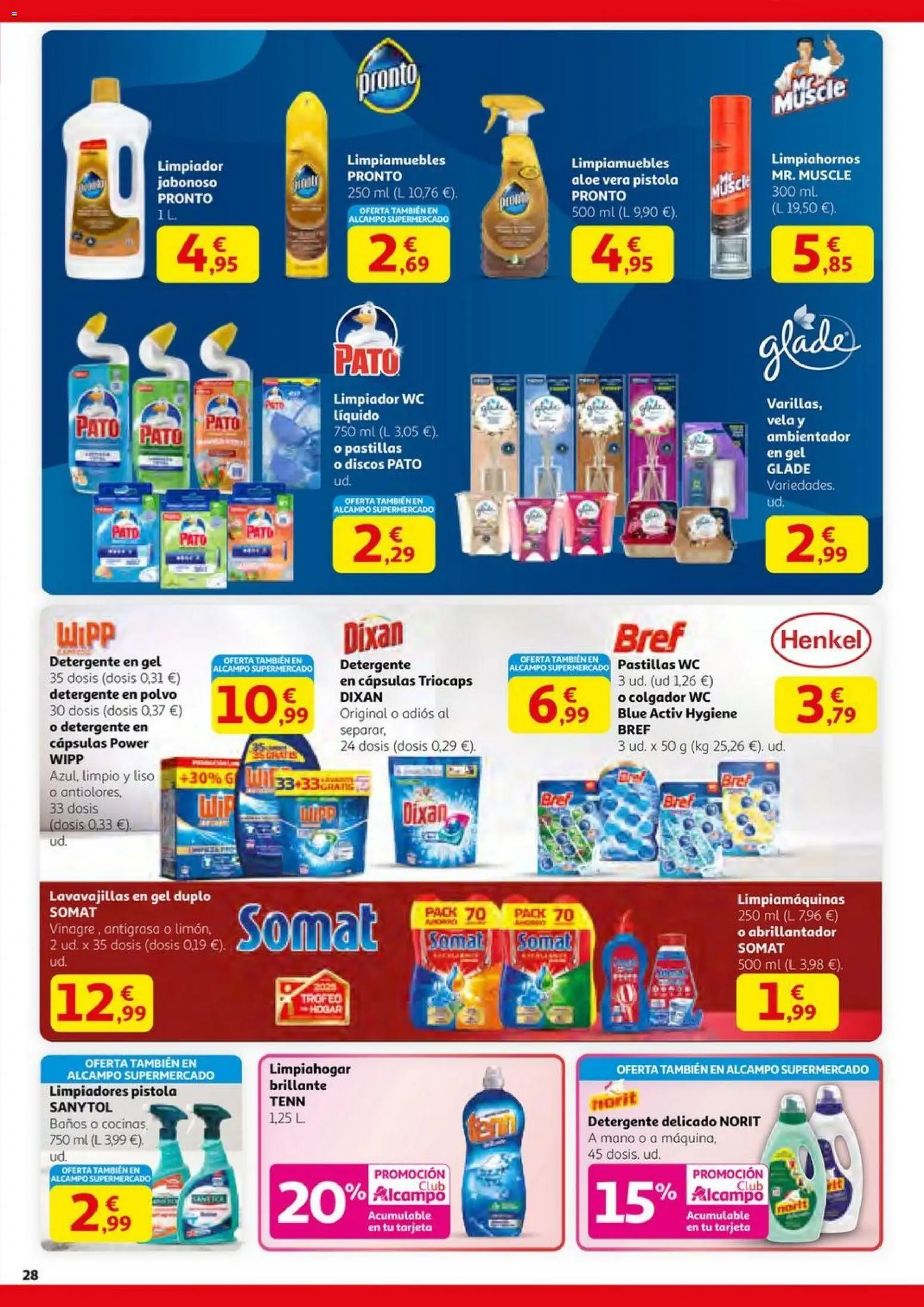 Alcampo - HG Pio XII Unificado  │ válido desde el 23.10.2025 | Página: 28 | Productos: Polvo, Detergente, Vela, Lavavajillas