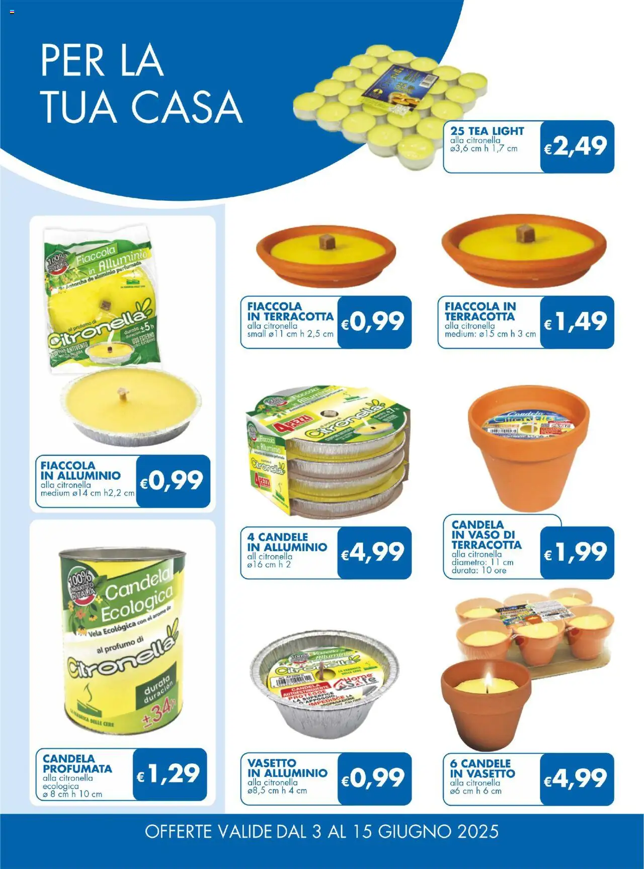 Volantino MD Discount del 03.06.2025 | Pagina: 28 | Prodotti: Citronella, Candela, Vaso, Profumo