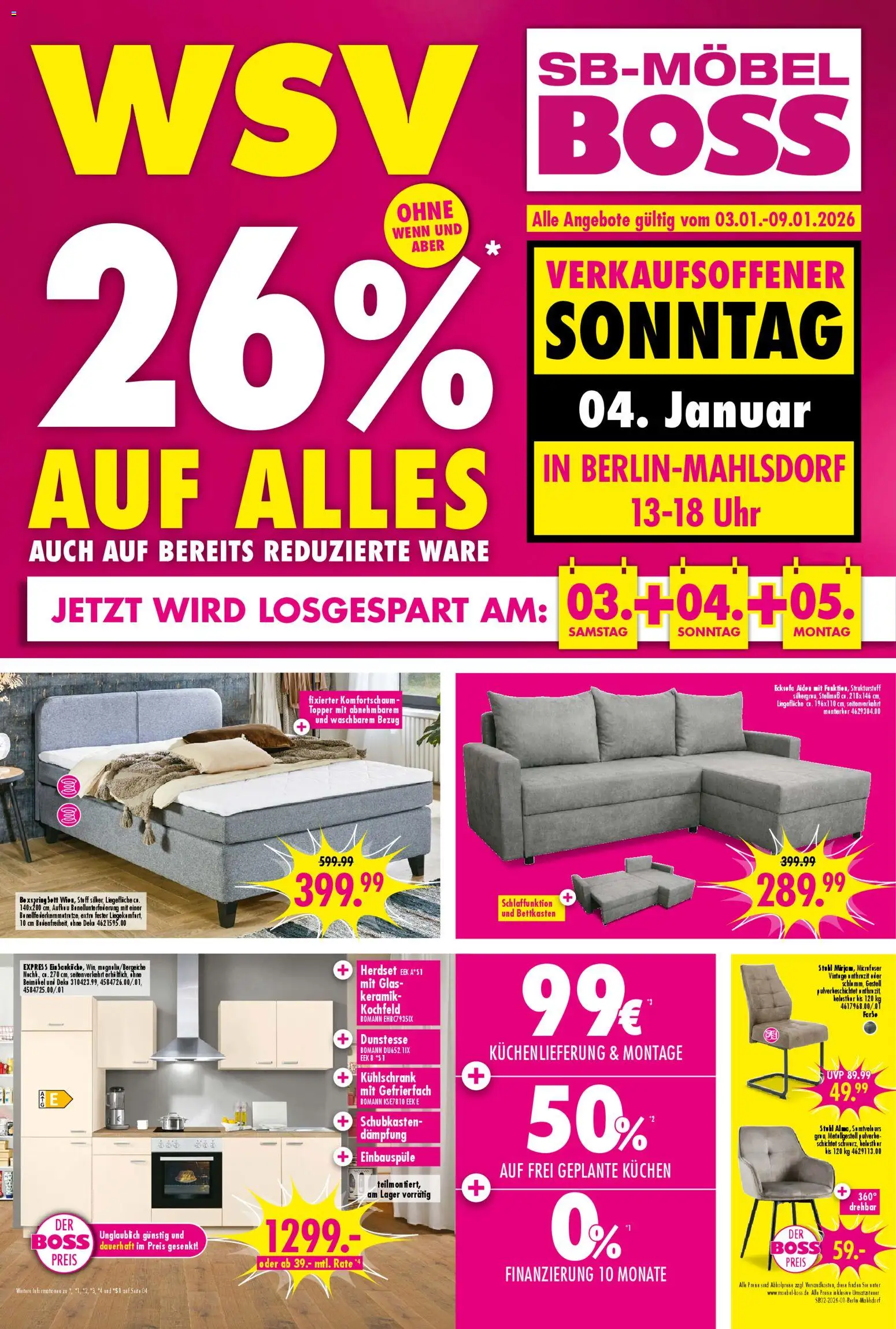 SB Möbel Boss Prospekt Berlin-Mahlsdorf	  – gültig ab 03.01.2026 | Seite: 1