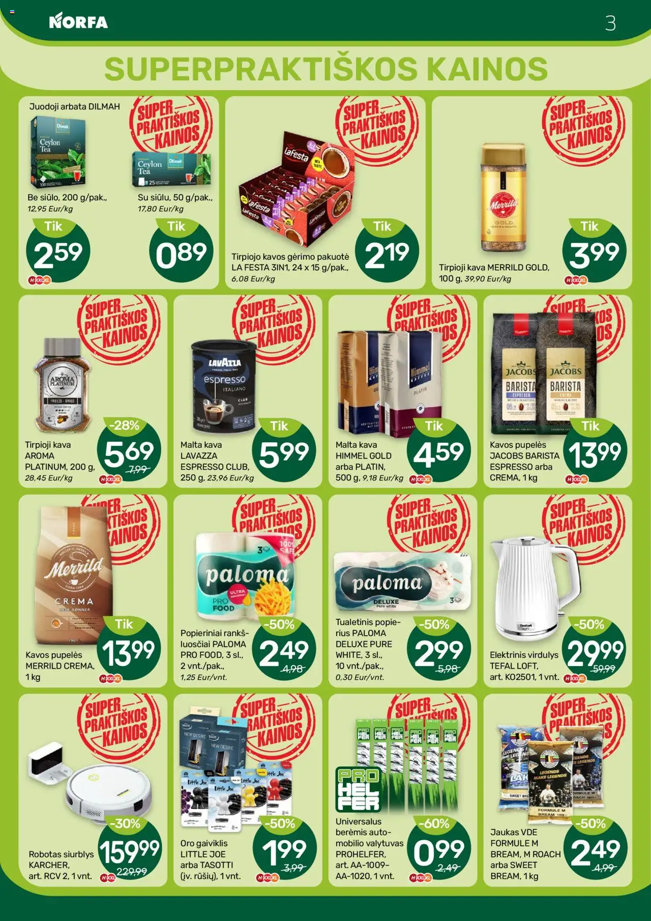 NORFA - Leidinys│galioja nuo 24.07.2025 | Puslapis: 3 | Prekių: Pupelės, Kava, Arbata, Virdulys