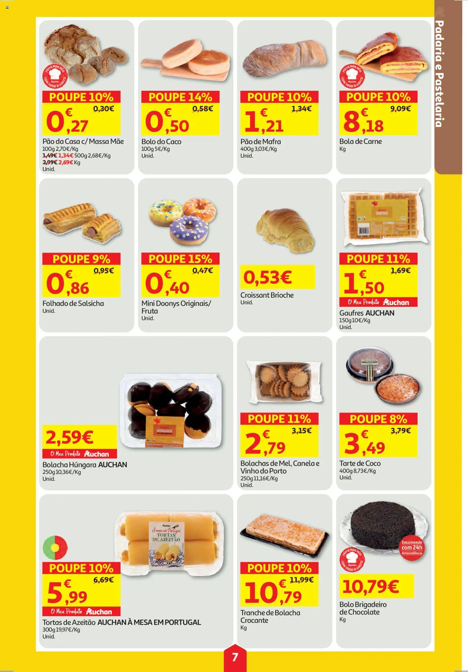 Auchan folheto │ válido de 25.12.2025 | Página: 7 | Produtos: Salsicha, Pão, Tarte, Massa