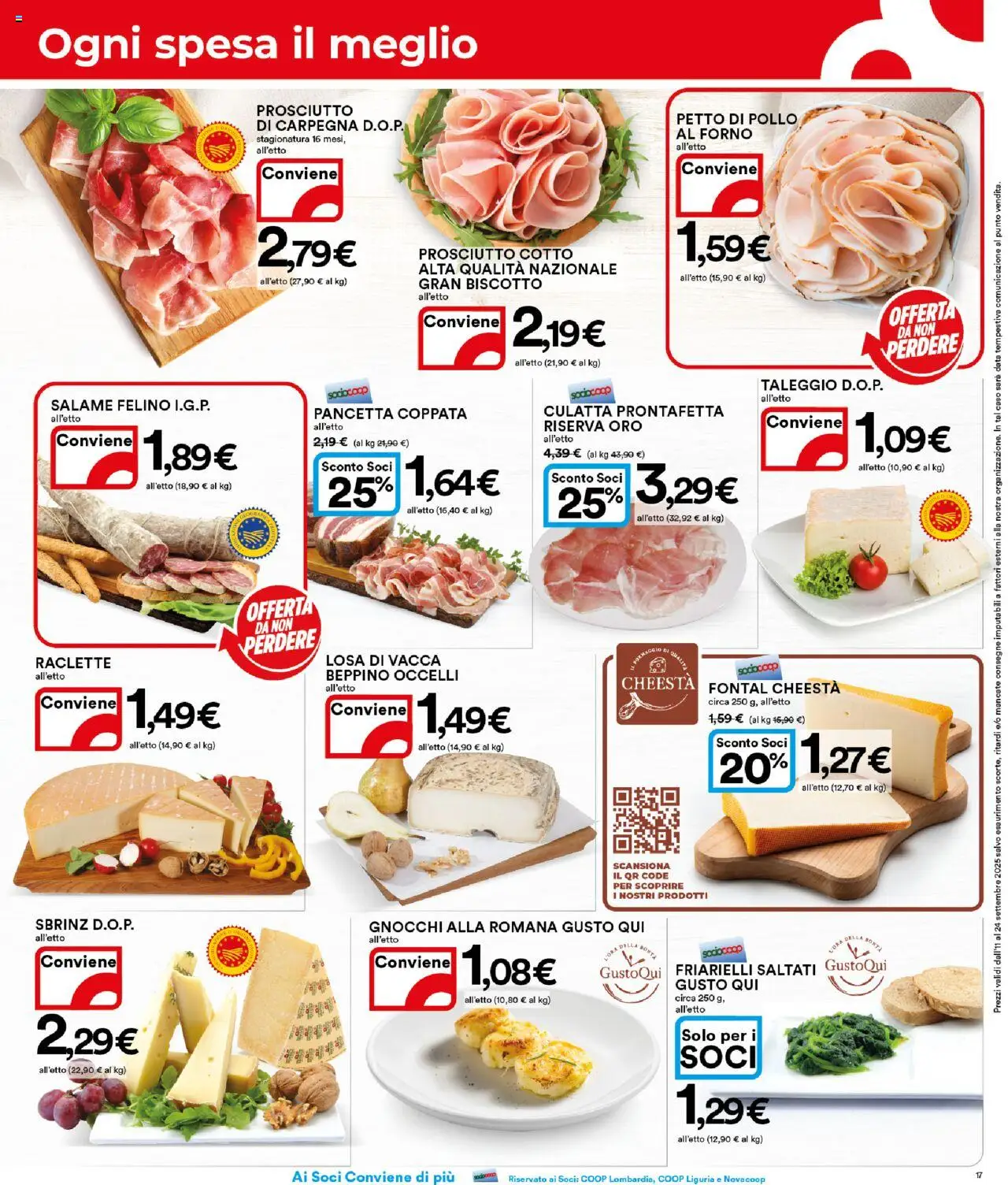 Volantino Ipercoop del 11.09.2025 | Pagina: 17 | Prodotti: Petto di Pollo, Prosciutto Cotto, Prosciutto, Gnocchi