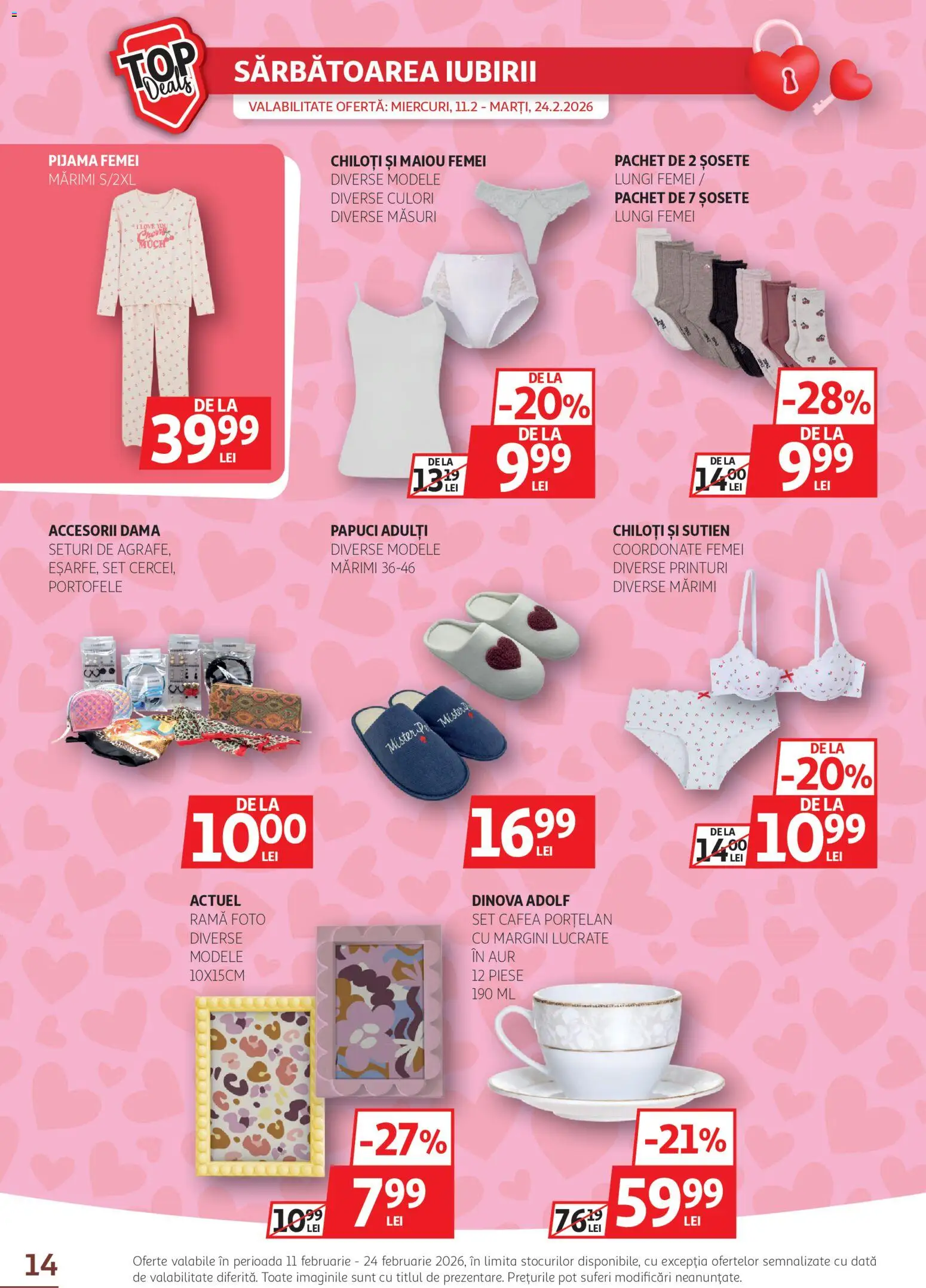 Noul catalog Auchan – valabil de la 11.02.2026 | Pagină: 14 | Produse: Ramă foto, Cafea, Sutien, Șosete