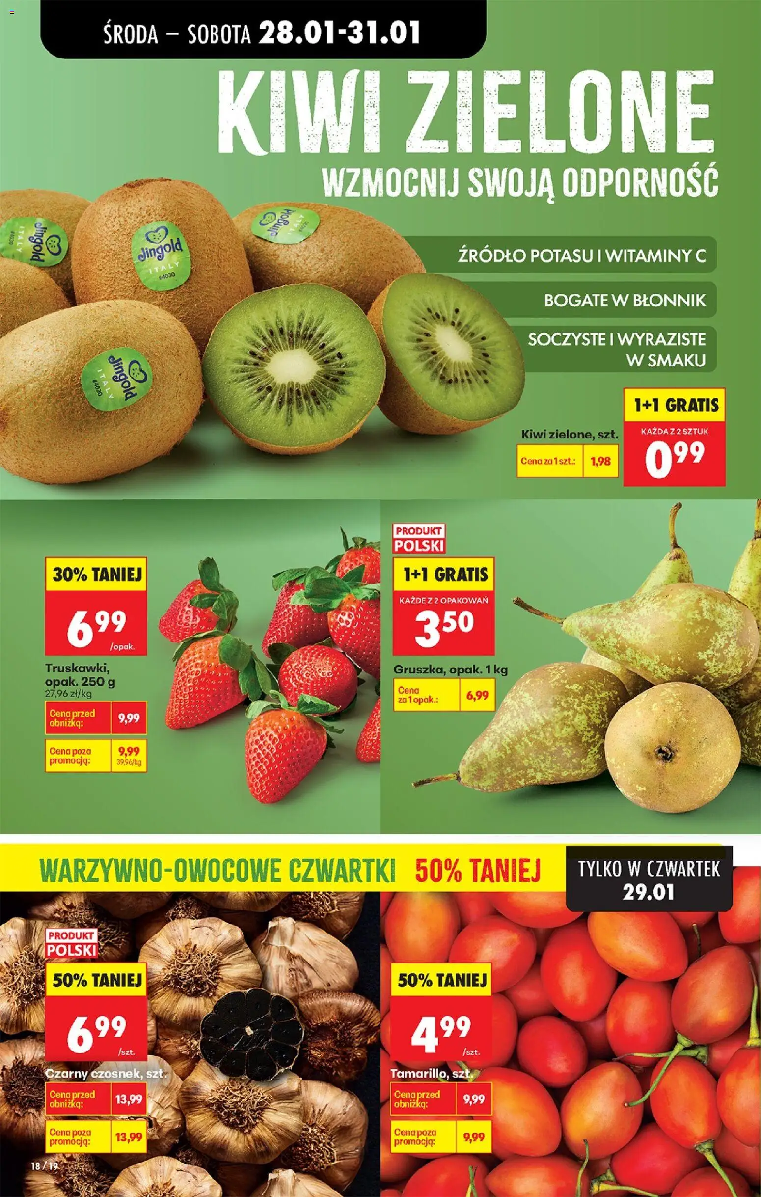 Biedronka gazetka - Oferta w tym tygodniu od 28.01.2026 | Strona: 20 | Produkty: Czosnek, Kiwi