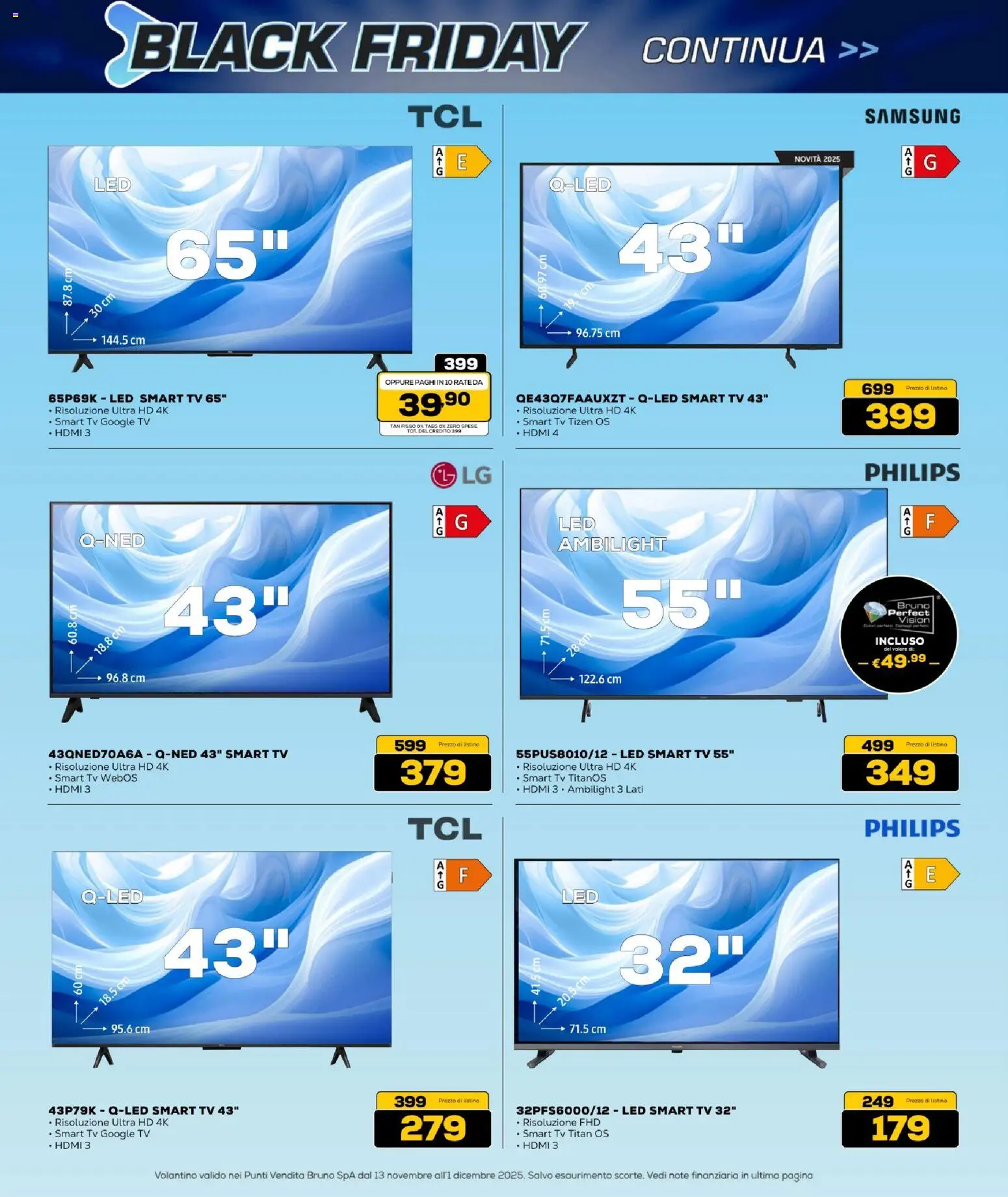 Volantino BRUNO del 13.11.2025 | Pagina: 29 | Prodotti: smart TV, TV, Samsung