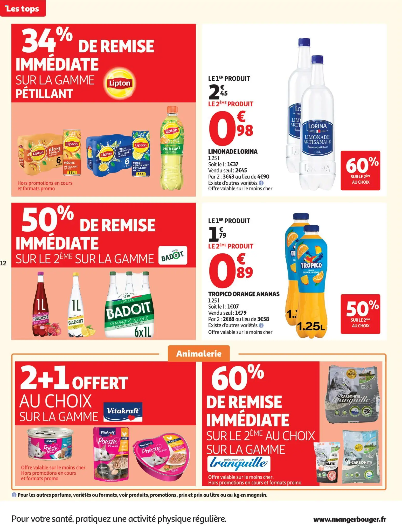 {H1} | Page: 12 | Produits: Eau minérale, Limonade, Eau minérale naturelle, Thé glacé