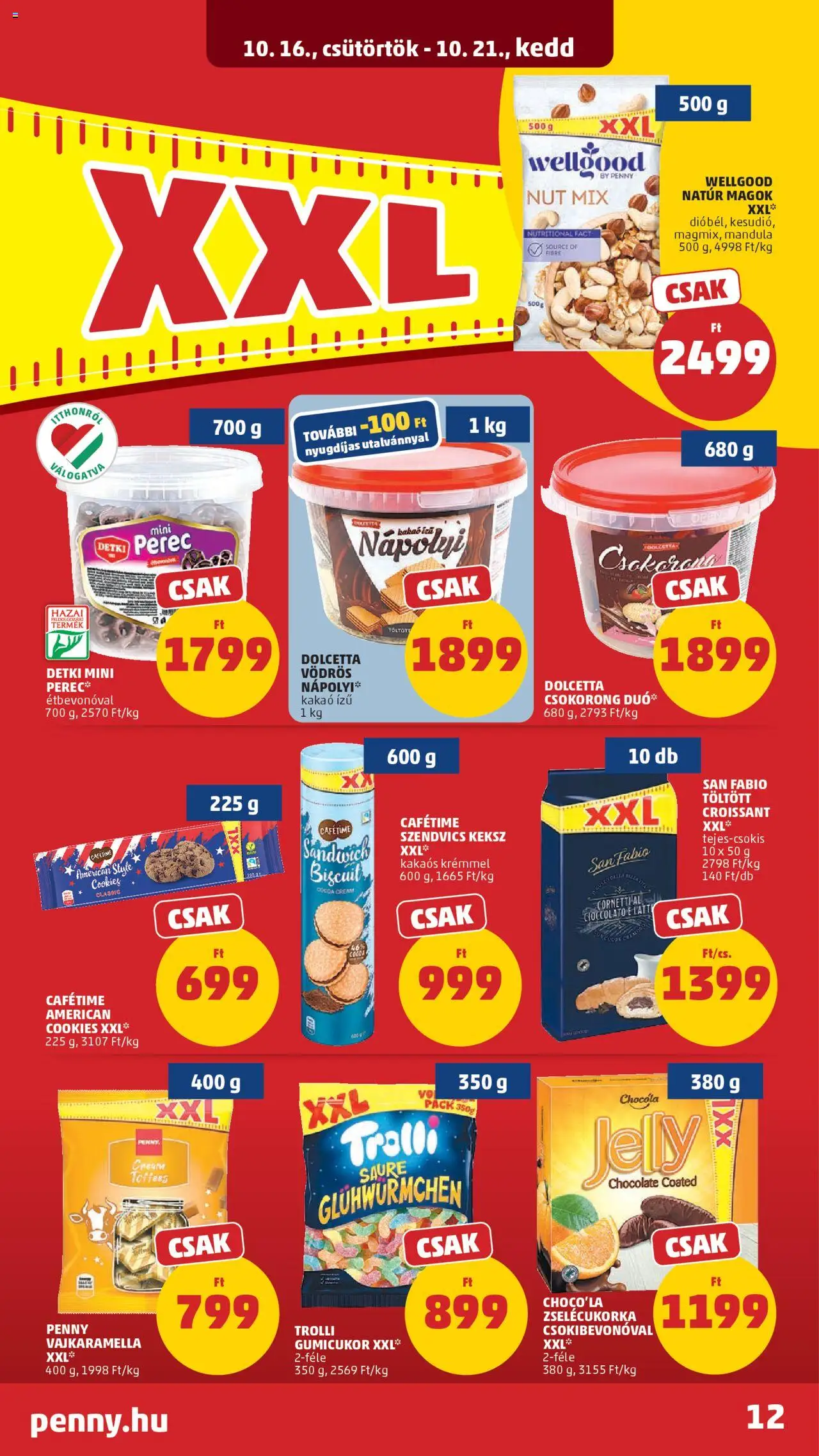 PENNY akciós ujság - amely érvényes a következő dátumtól: 16.10.2025 | Oldal: 16 | Termékek: Szendvics, Gumicukor, Keksz, Nápolyi