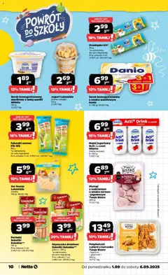 Netto gazetka - Spożywcza od 01.09.2025 | Strona: 10 | Produkty: Serek homogenizowany waniliowy, Piersi, Serek, Paluszki