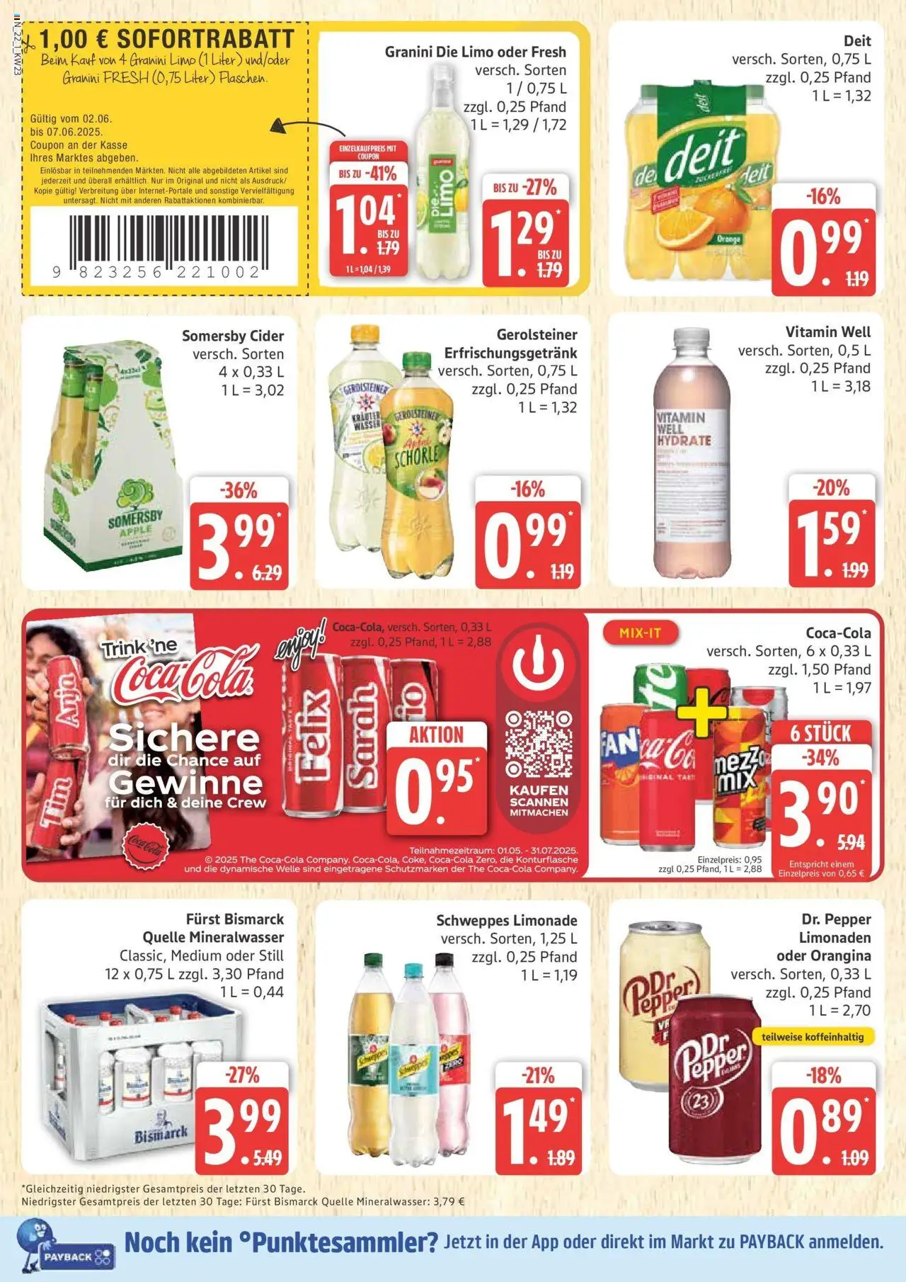 Marktkauf - Marktkauf: Wochenangebote - gültig ab dem 01.06.2025 | Seite: 22 | Produkte: Limonade, Schweppes, Apple, Granini die limo