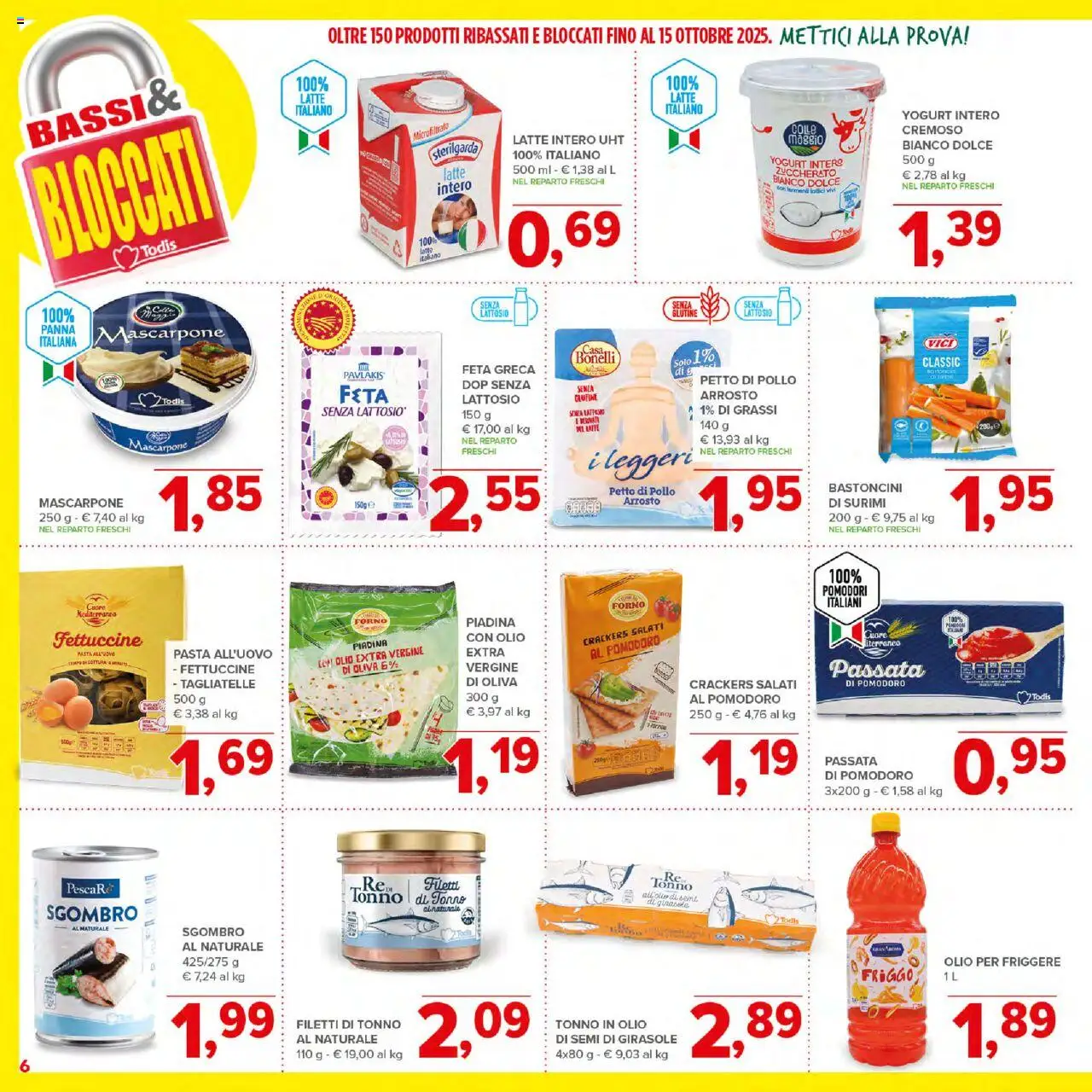 Volantino Todis del 21.08.2025 | Pagina: 6 | Prodotti: Petto di Pollo, Panna, Surimi, Pomodoro