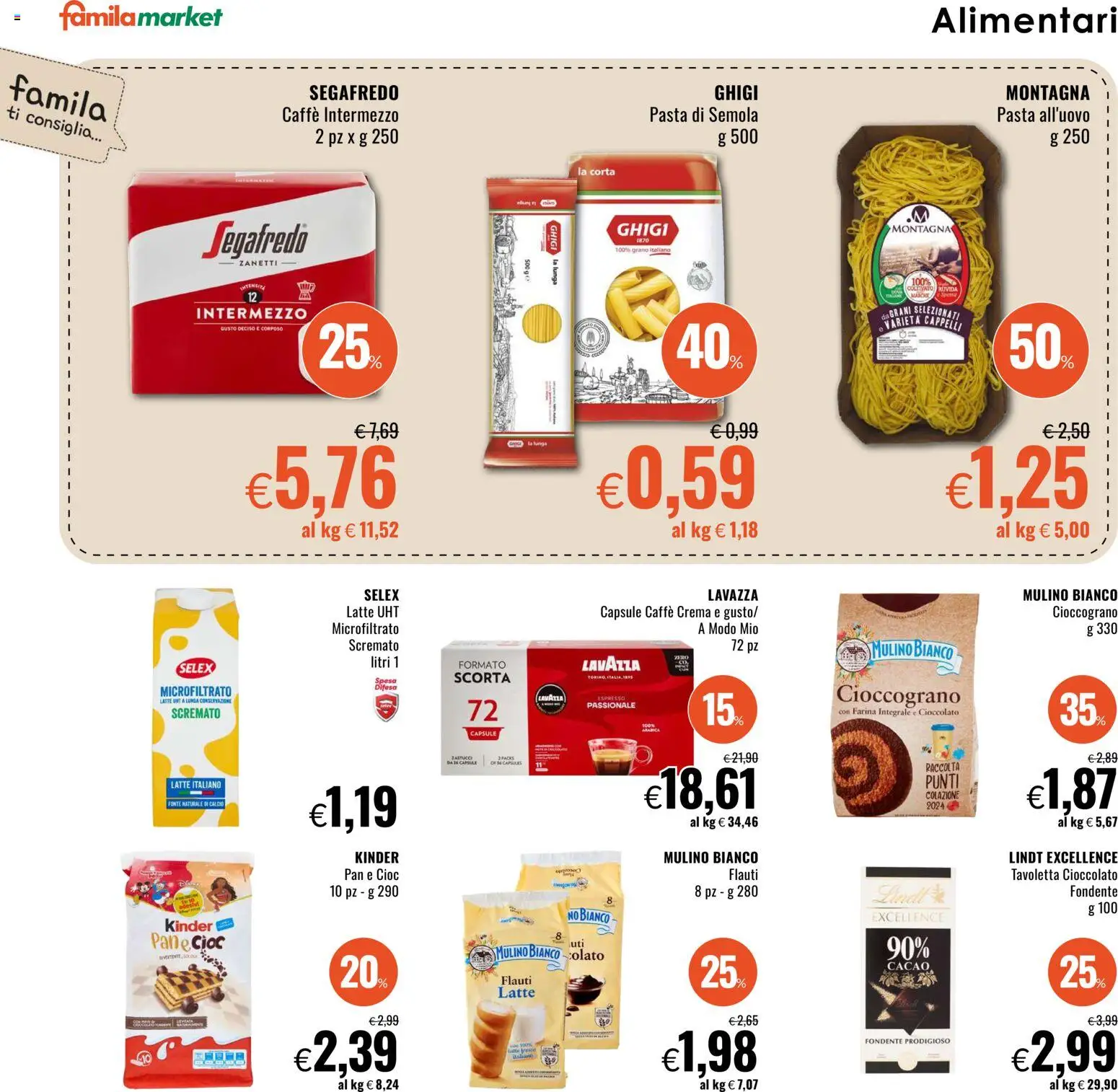 Volantino Famila del 22.01.2026 | Pagina: 10 | Prodotti: Crema, Latte, Farina, Pasta