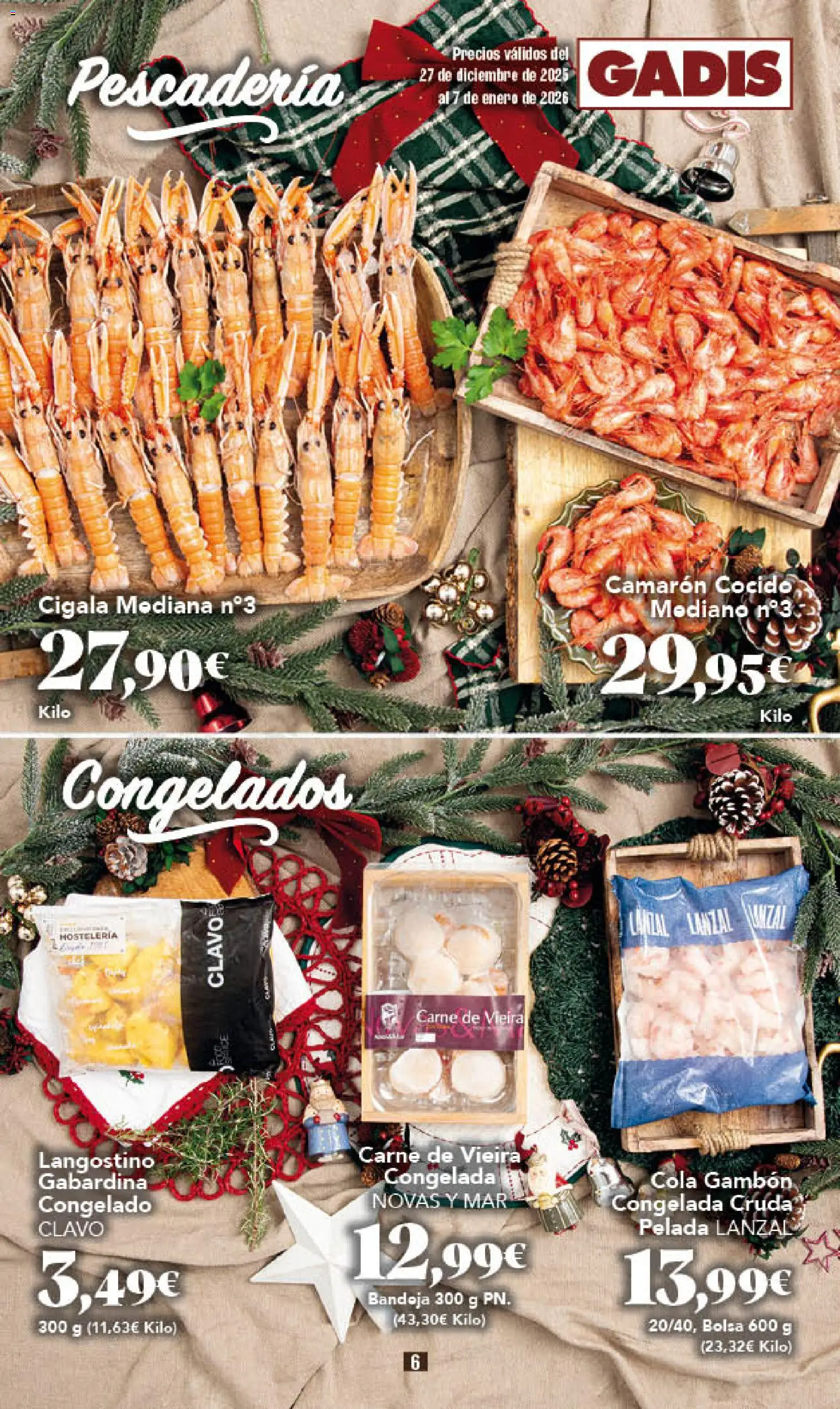 Gadis - folleto │ válido desde el 27.12.2025 | Página: 6 | Productos: Bolsa, Bandeja, Langostino
