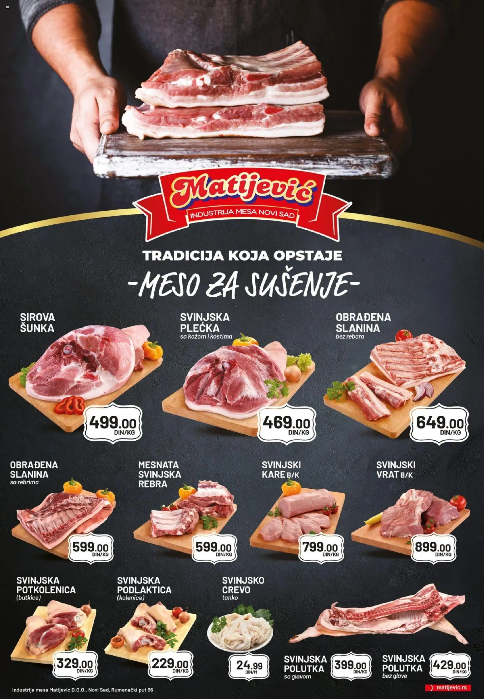 Matijevic katalog - važi od 11.12.2025 | Strana: 1 | Proizvode: Šunka, Slanina