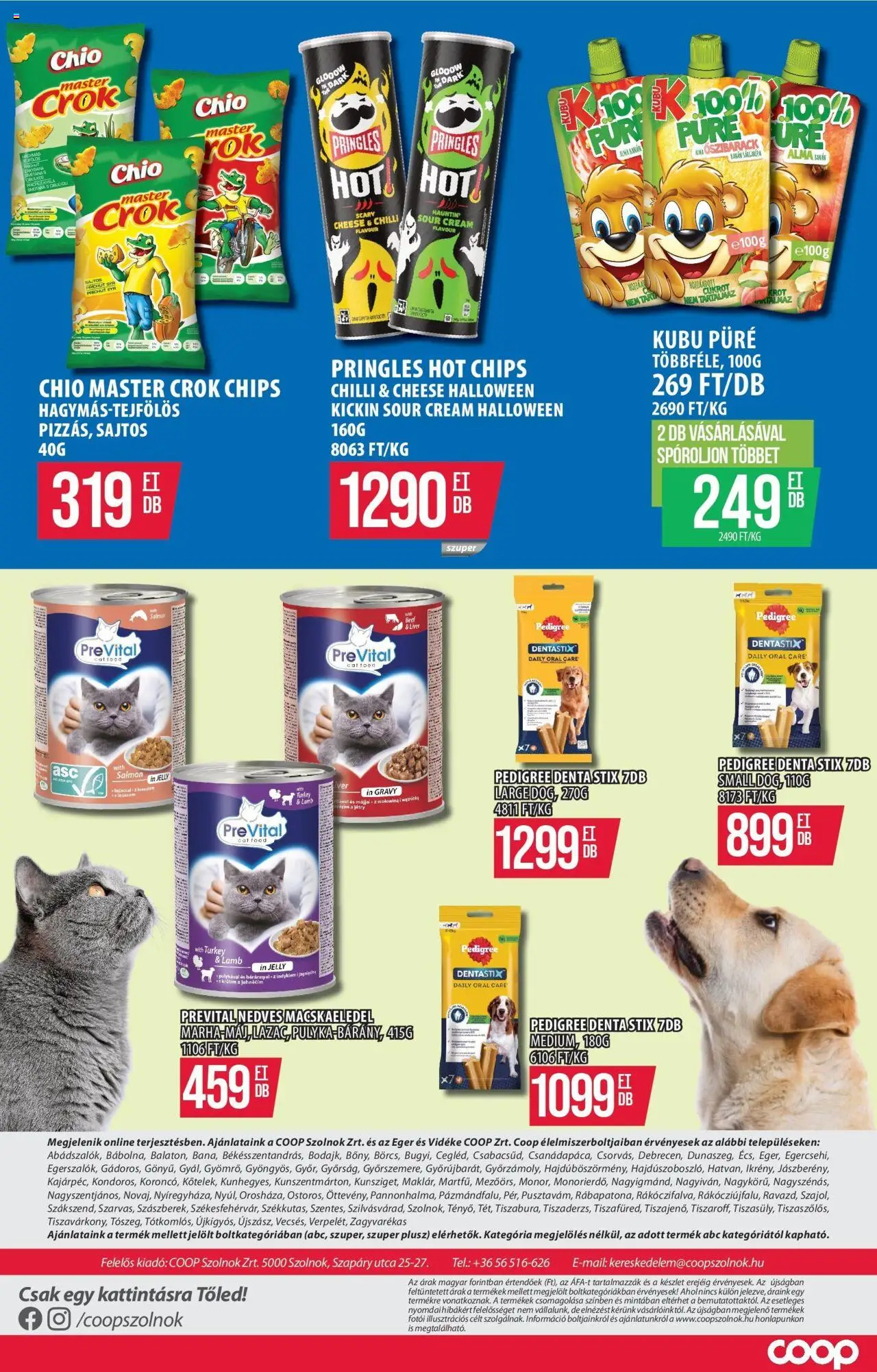 COOP Szolnok akciós ujság - amely érvényes a következő dátumtól: 09.10.2025 | Oldal: 15 | Termékek: Pringles, Egér, Kubu püré, Alma
