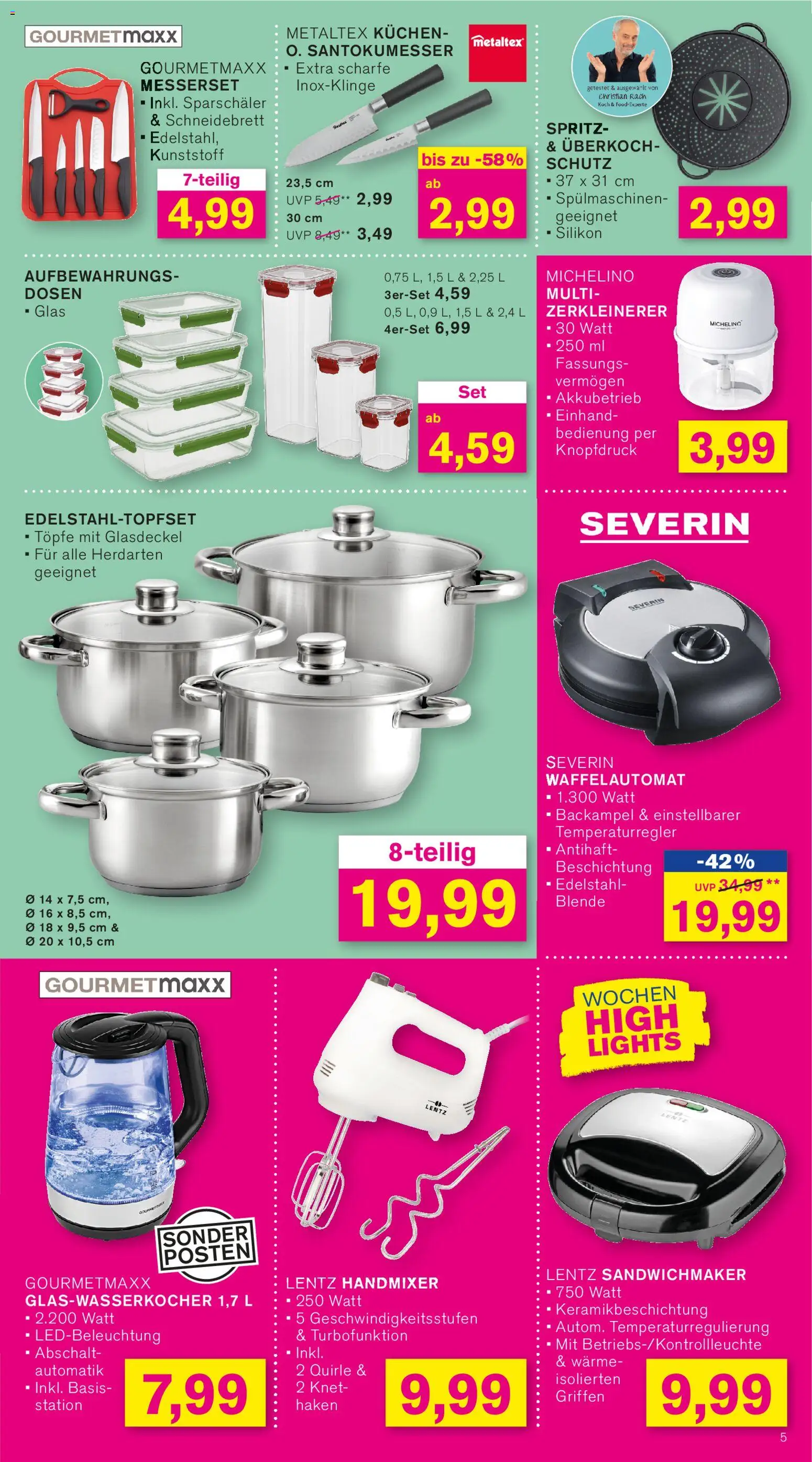 KODi Prospekt 	 – gültig ab 02.03.2026 | Seite: 5 | Produkte: Sandwichmaker, Handmixer, Kuchen