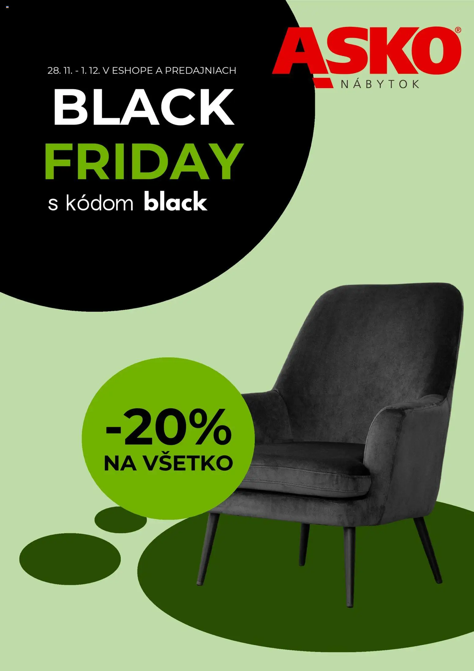 Nové ASKO nábytok akcie – leták je platný od 28.11.2025 | Strana: 1 | Produkty: Nábytok