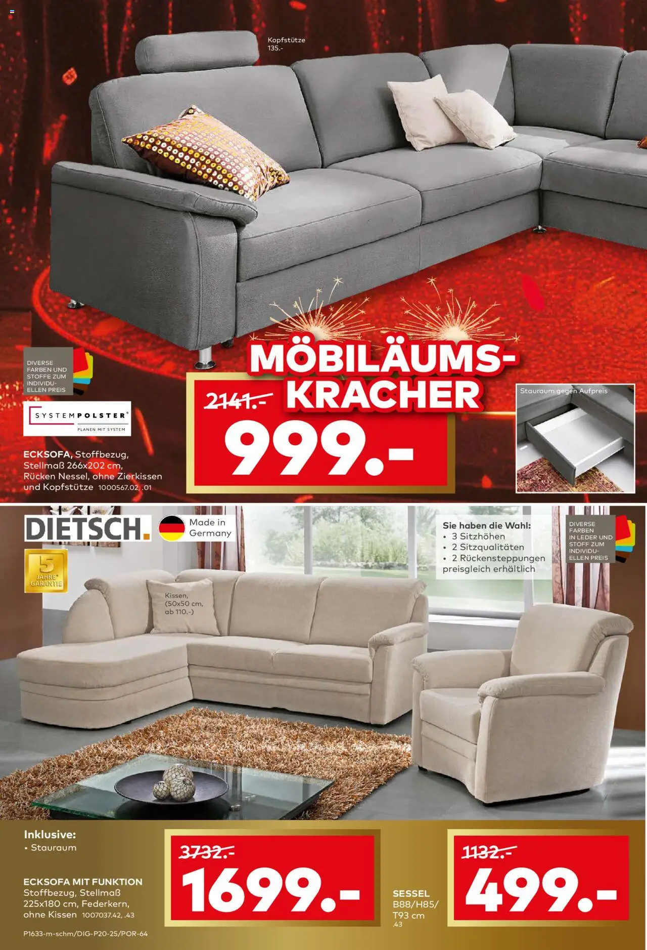Porta! Möbiläum Stendal – gültig ab 05.10.2025 | Seite: 6 | Produkte: Ecksofa, Kissen, Sessel