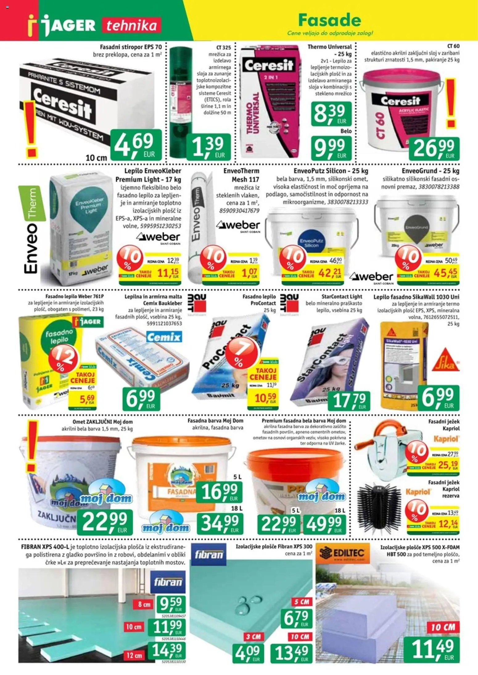 Novi Jager katalog ponudbe – veljaven od 01.04.2026 | Stran: 5 | Izdelki: Mrežica, Lepilo, Barva