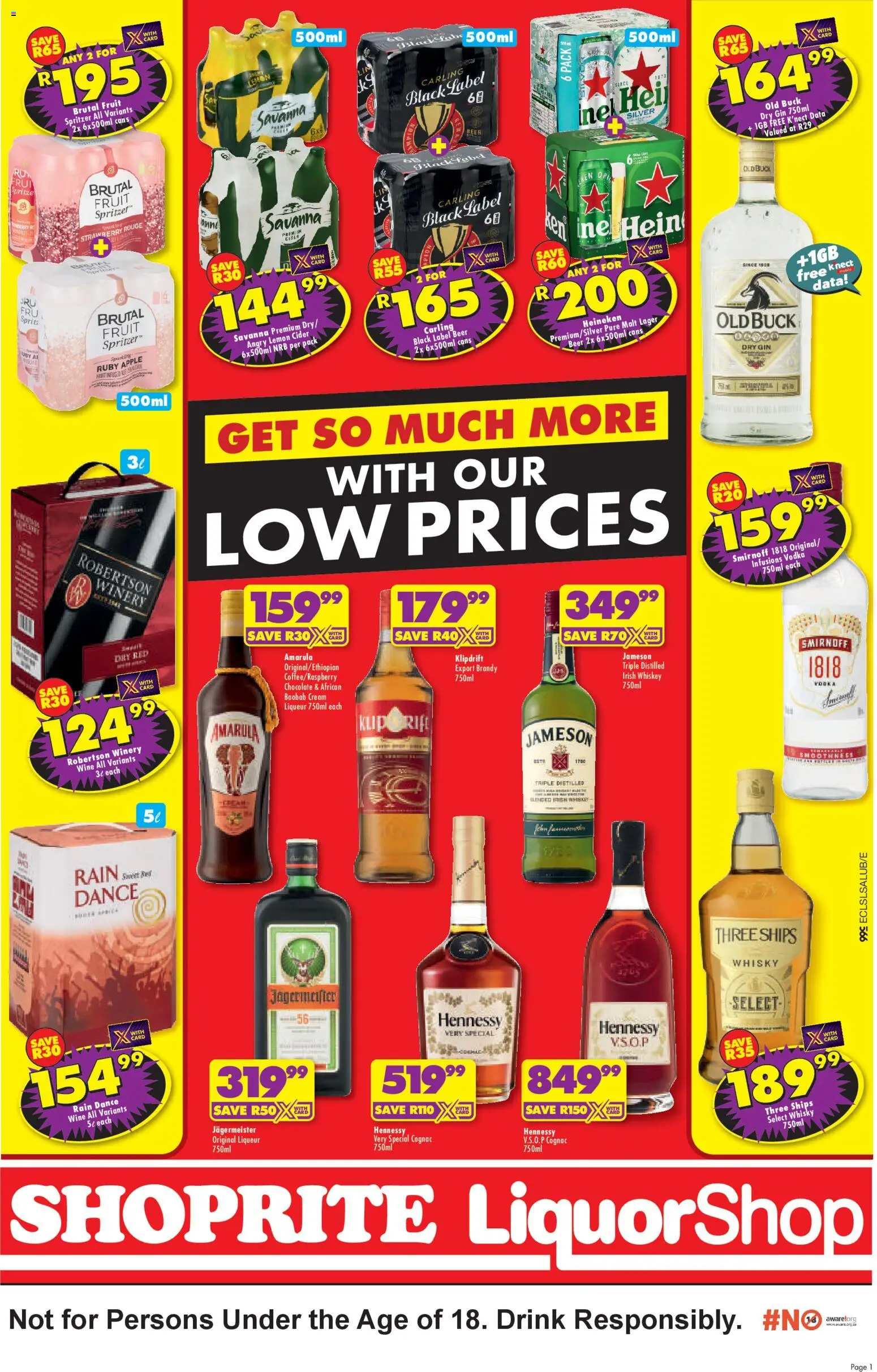 New Shoprite catalogue – valid from 24.04.2026 | Page: 1 | Products: Data, Brandy, Wine, Gin