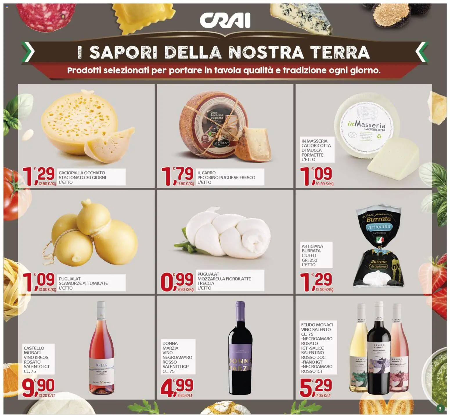 Volantino CRAI del 19.02.2026 | Pagina: 3 | Prodotti: Mozzarella, Pecorino, Burrata, Terra