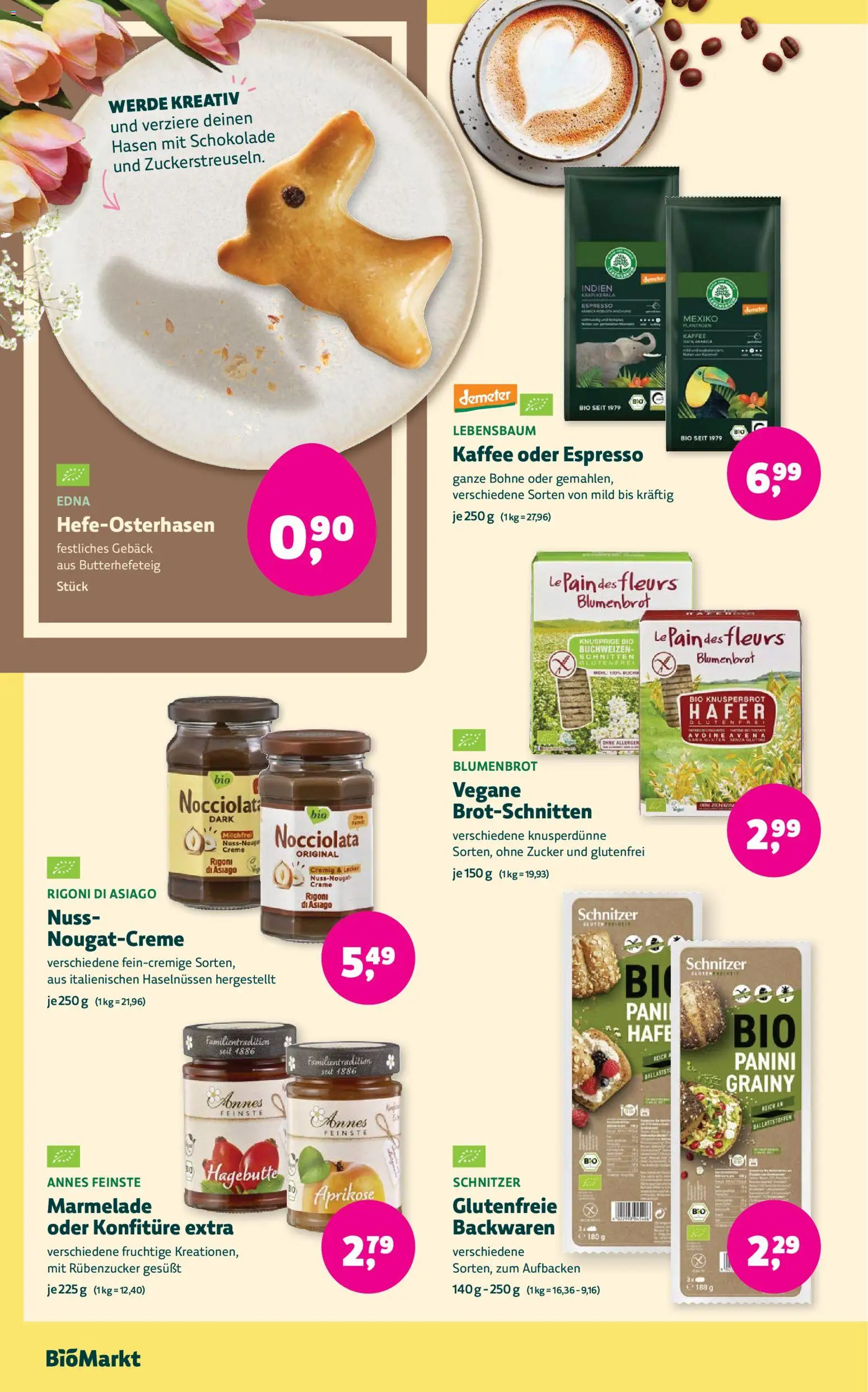 BioMarkt Prospekt 	 – gültig ab 25.03.2026 | Seite: 12 | Produkte: Mehl, Kaffee, Schokolade, Creme