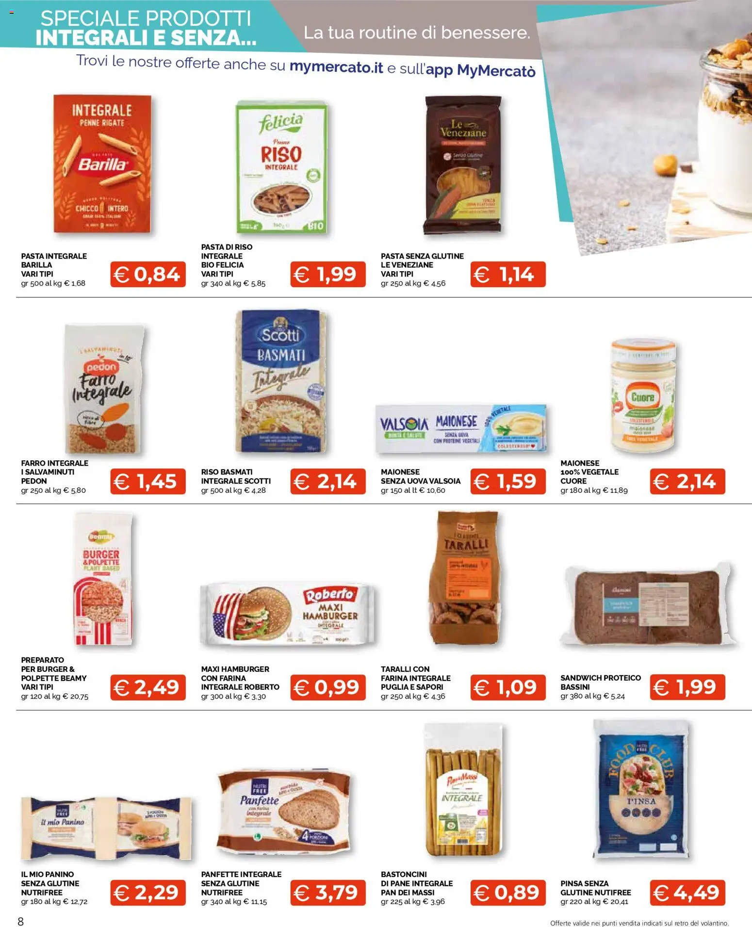 Volantino Mercatò del 20.11.2025 | Pagina: 8 | Prodotti: Riso Basmati, Riso, Pasta, Polpette