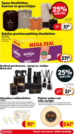 Kruidvat folder week 42 - Voorbeeld van een folder van Kruidvat, geldig van 14.10.2025 | Pagina: 28 | Producten: Wekker, Kaarsen, Boost, Klok