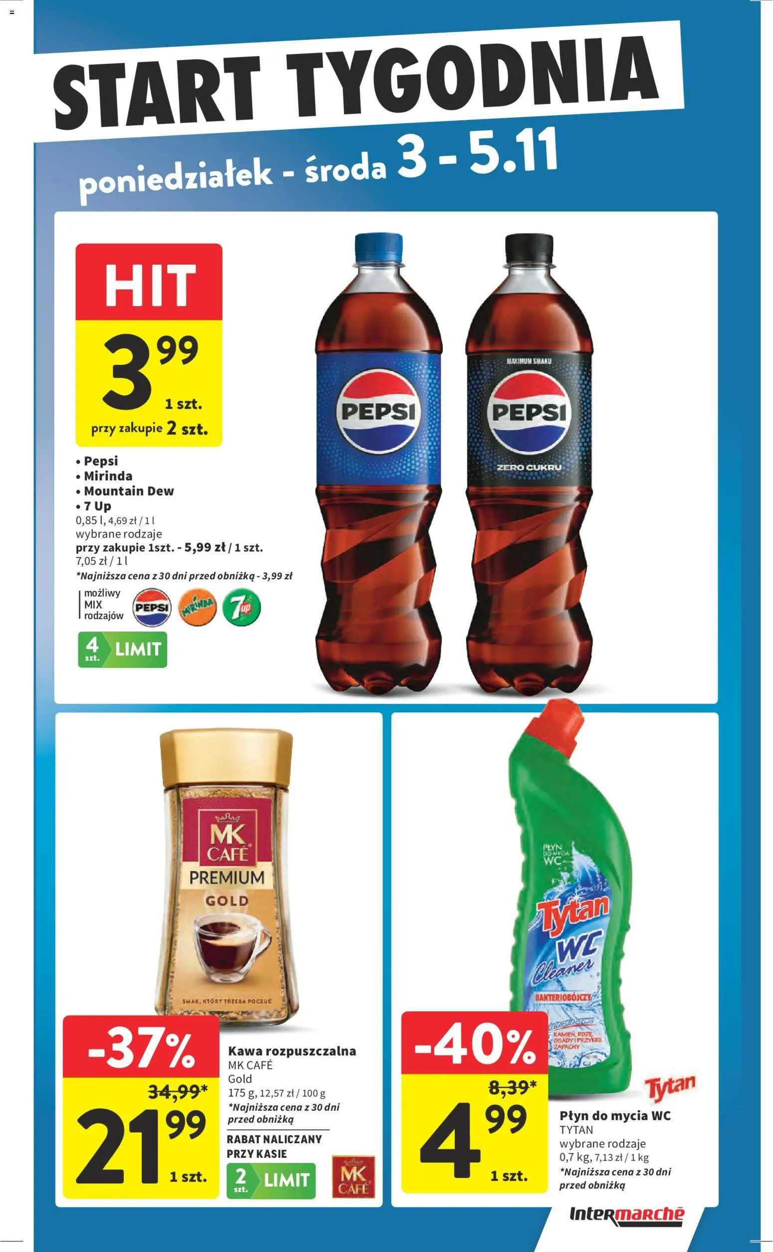 Intermarche Gazetka od 30.10.2025 | Strona: 43 | Produkty: Kawa rozpuszczalna, Pepsi, Cleaner, Kawa
