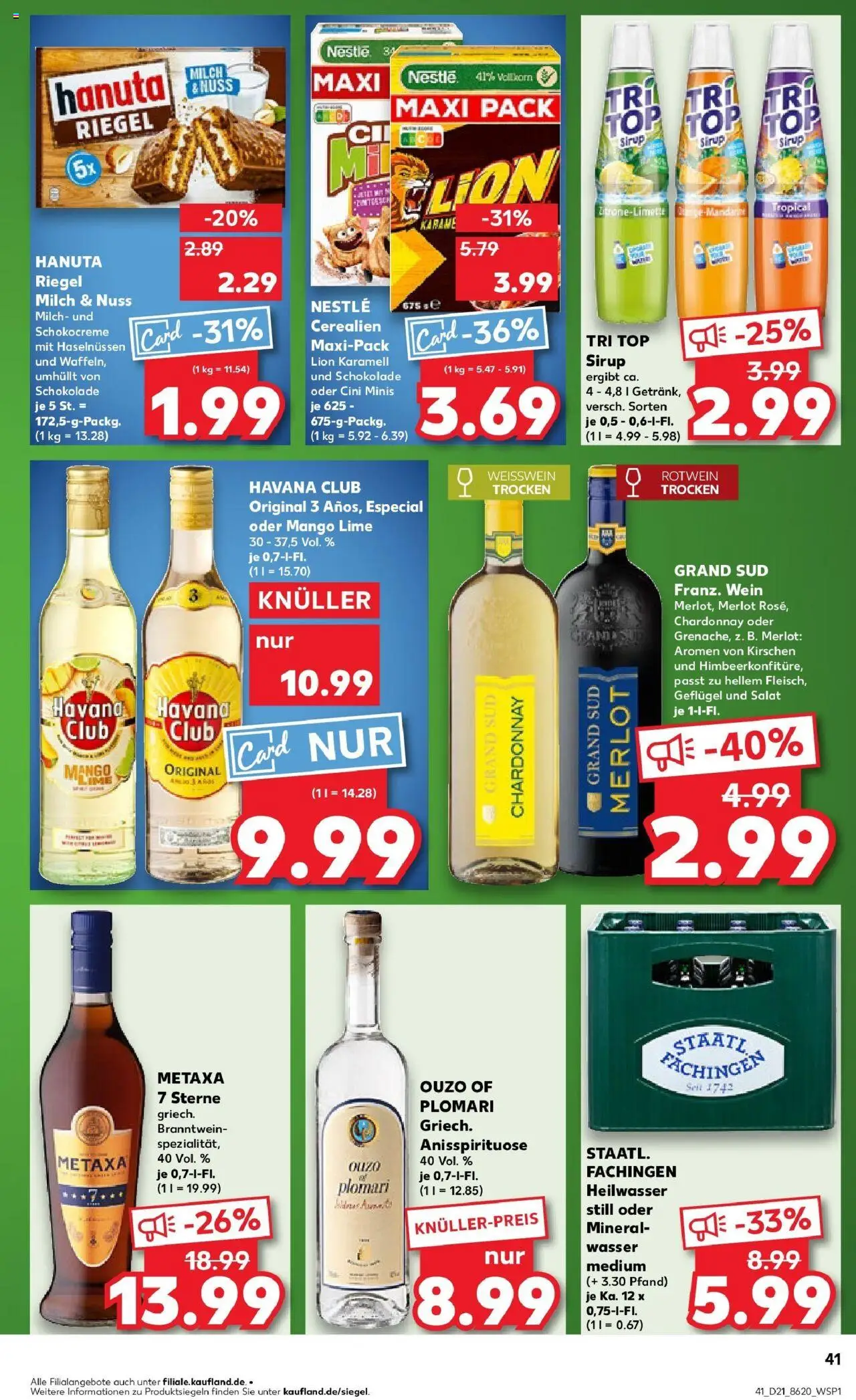 Kaufland prospekt Bad Kreuznach	 - gültig ab dem 22.05.2025 | Seite: 41 | Produkte: Ouzo, Rotwein, Rotwein trocken, Merlot