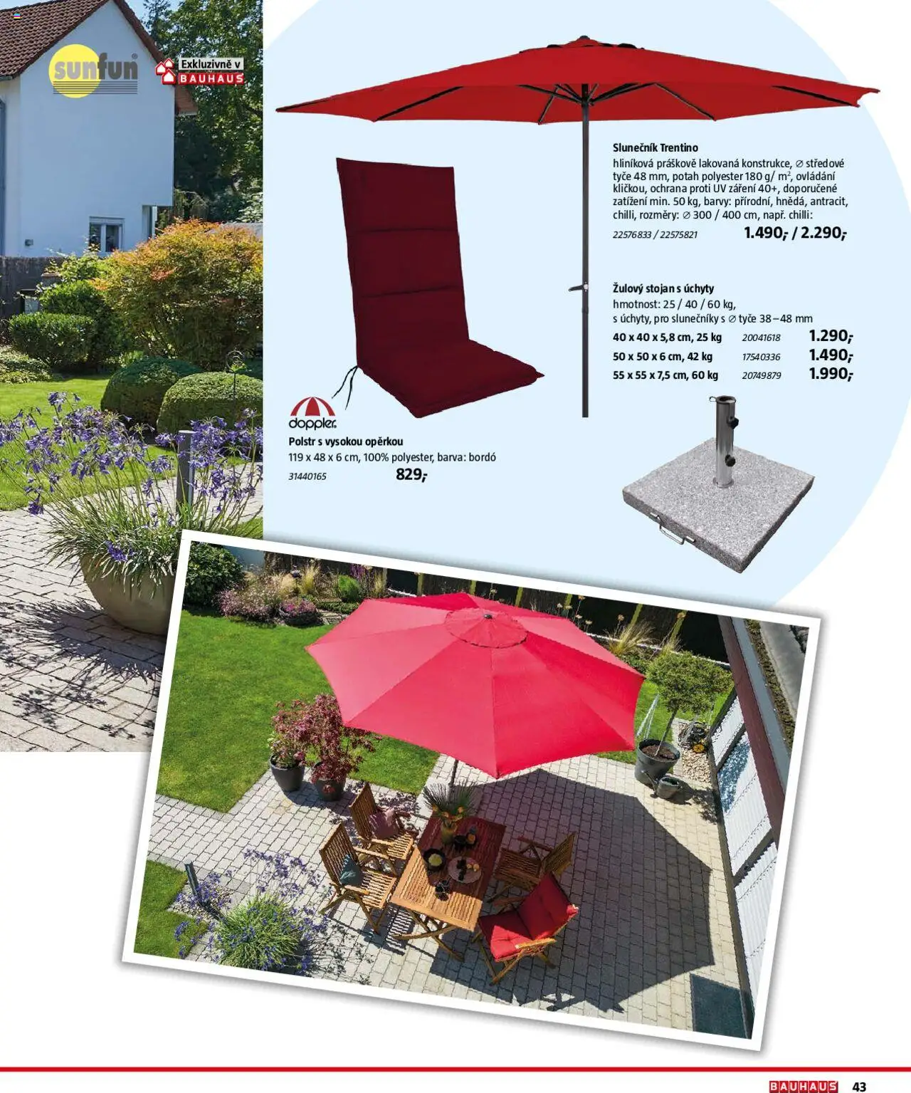 Bauhaus katalog Zahradní nábytek od 01.04.2025 | Strana: 43 | Produkty: Barvy, Slunečník