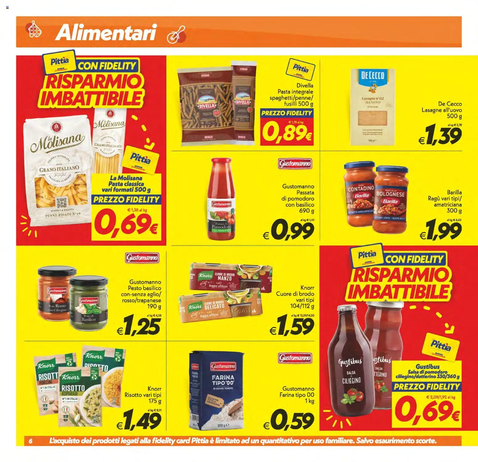 Volantino SuperConveniente del 03.02.2026 | Pagina: 6 | Prodotti: Farina, Pasta, Pesto, Ragú